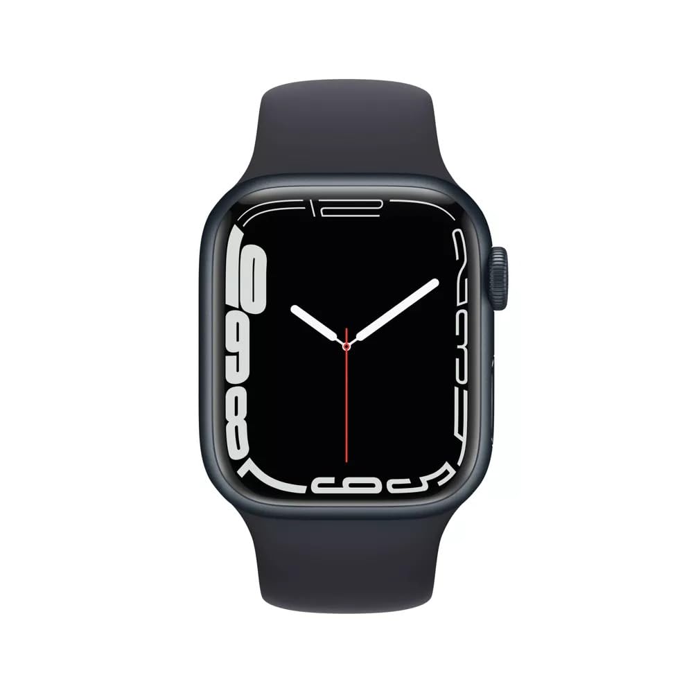 Apple Watch Series 7 (GPS + Cellular, 45MM) Space Black Titanium Case with Black Sport Band (Renewed)