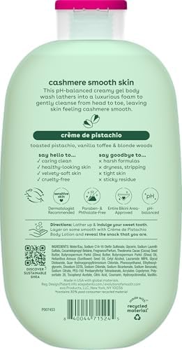 eos Cashmere Body Wash – Jasmine Peach, Moisturizing Body Wash, Creamy Gel Formula, with Shea Butter, Glycerin, Vitamin E, pH Balanced, Sensitive Skin, Vegan, 16 fl oz