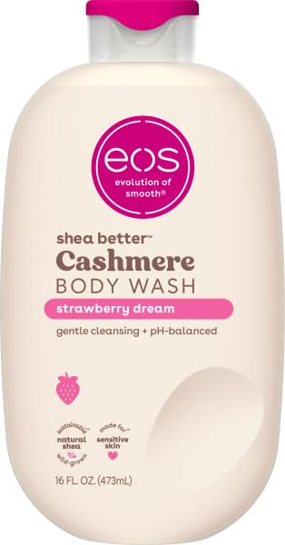 eos Cashmere Body Wash – Jasmine Peach, Moisturizing Body Wash, Creamy Gel Formula, with Shea Butter, Glycerin, Vitamin E, pH Balanced, Sensitive Skin, Vegan, 16 fl oz