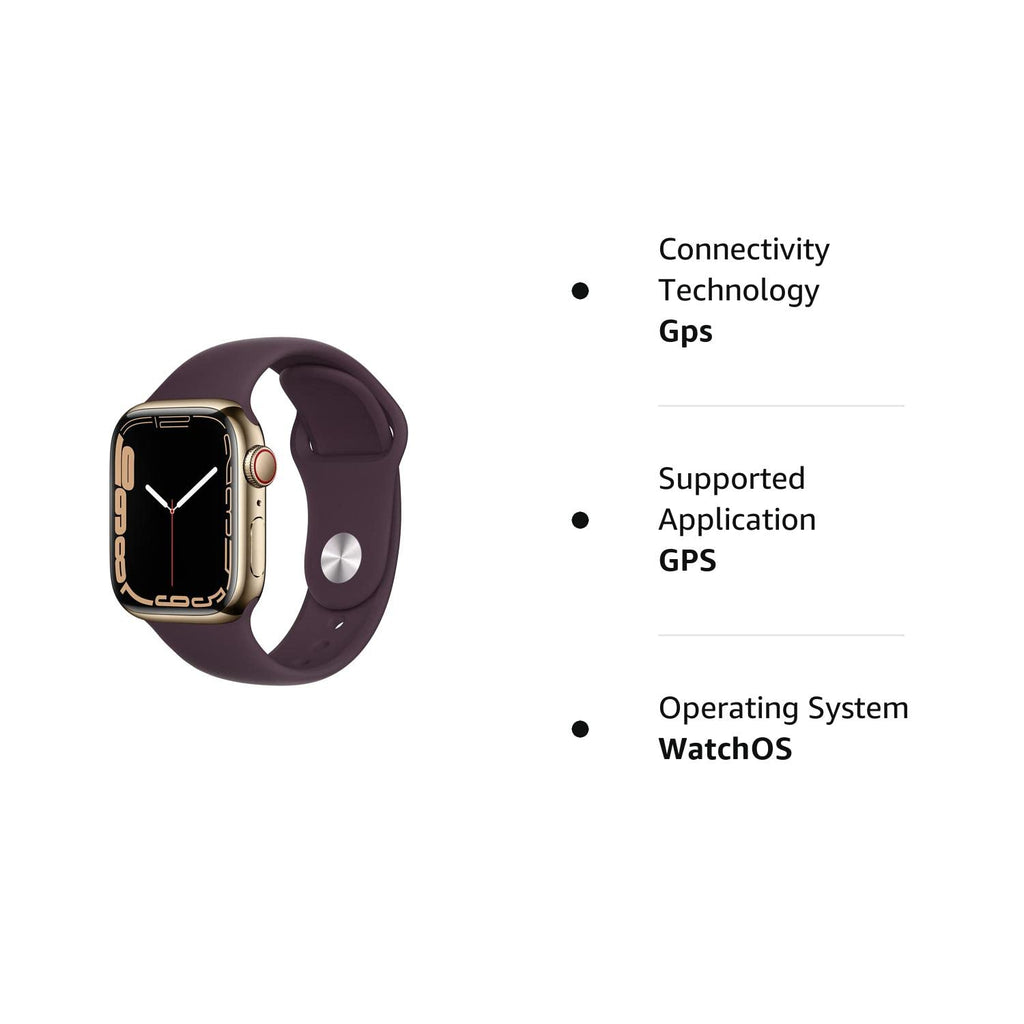 Apple Watch Series 7 (GPS + Cellular, 45MM) Space Black Titanium Case with Black Sport Band (Renewed)
