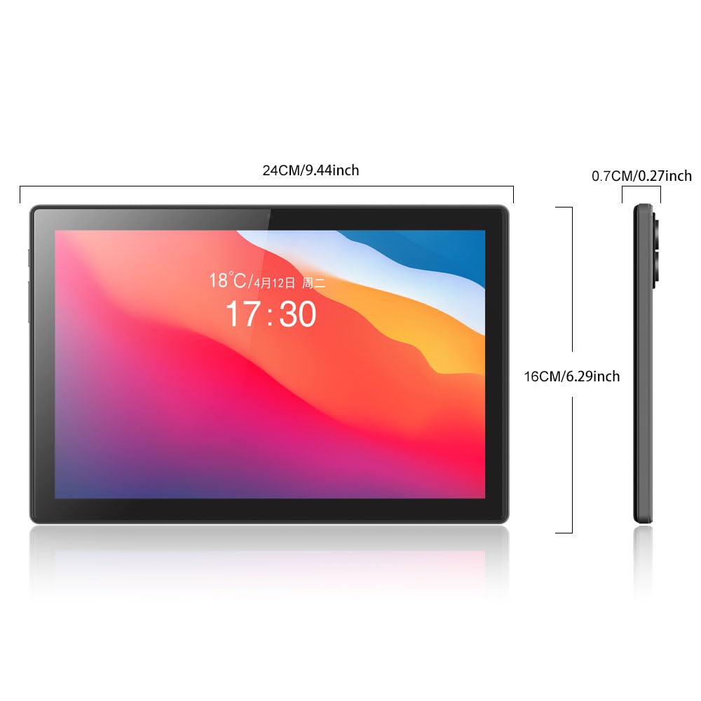 Crelander 10.1 Inch Android 13 Tablet with SIM Card Slot 4G LTE Calling,12GB+512GB, 8000mAh Battery, Dual Camera, Bluetooth/WiFi, Bundle with Case, Keyboard, Mouse & Stylus (Grey Black)