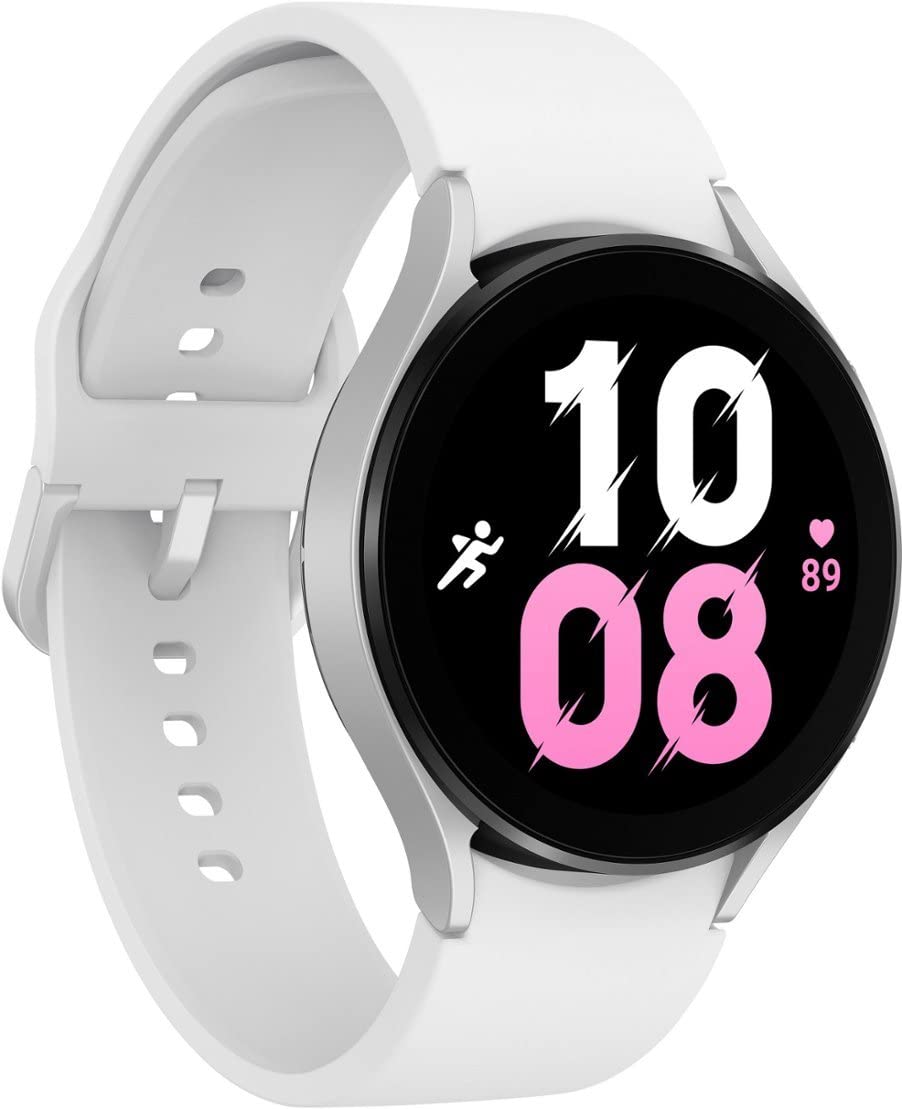 SAMSUNG Galaxy Watch 5 40mm Bluetooth Smartwatch w/Body, Health, Fitness and Sleep Tracker, Sapphire Crystal Glass, Enhanced GPS Tracking, US Version, Silver Bezel w/Purple Band (Renewed)