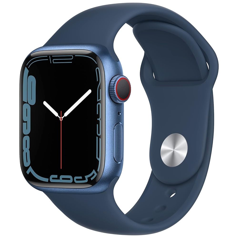Apple Watch Series 7 (GPS + Cellular, 45MM) Space Black Titanium Case with Black Sport Band (Renewed)