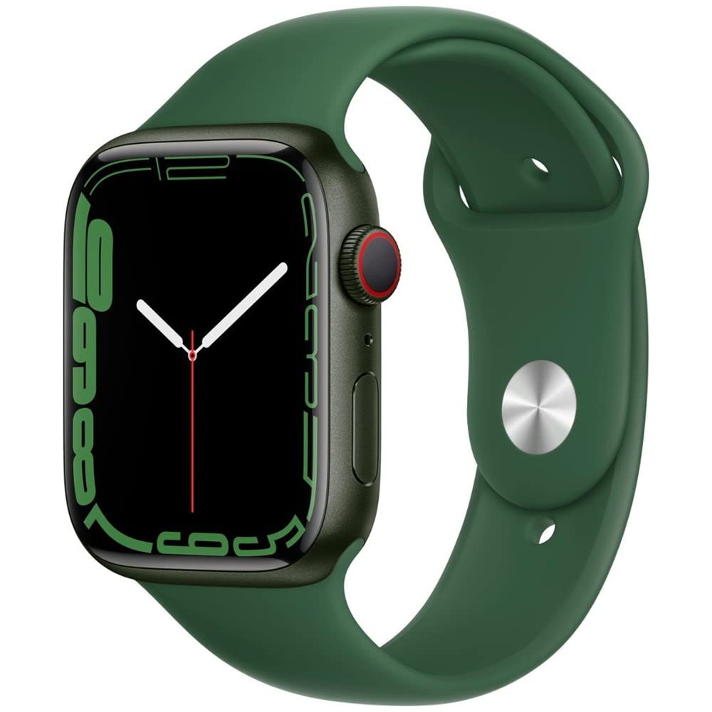 Apple Watch Series 7 (GPS + Cellular, 45MM) Space Black Titanium Case with Black Sport Band (Renewed)