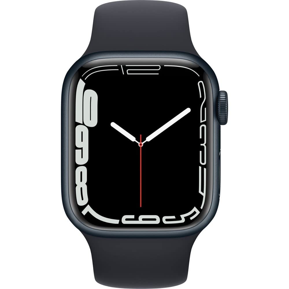 Apple Watch Series 7 (GPS + Cellular, 45MM) Space Black Titanium Case with Black Sport Band (Renewed)