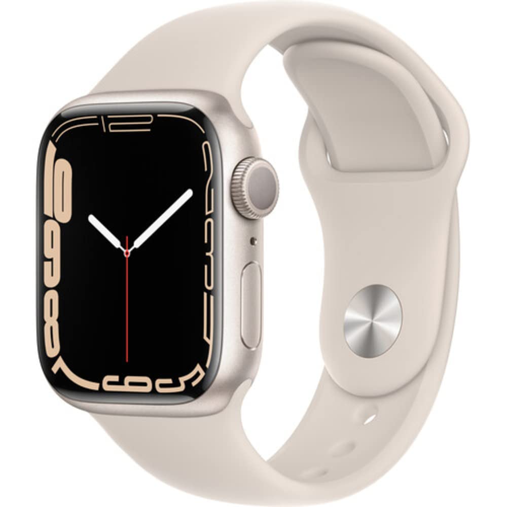 Apple Watch Series 7 (GPS + Cellular, 45MM) Space Black Titanium Case with Black Sport Band (Renewed)