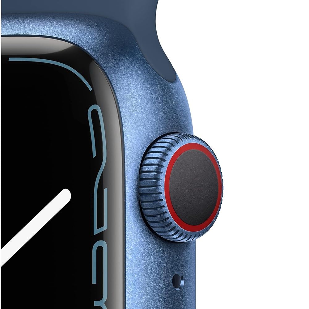 Apple Watch Series 7 (GPS + Cellular, 45MM) Space Black Titanium Case with Black Sport Band (Renewed)