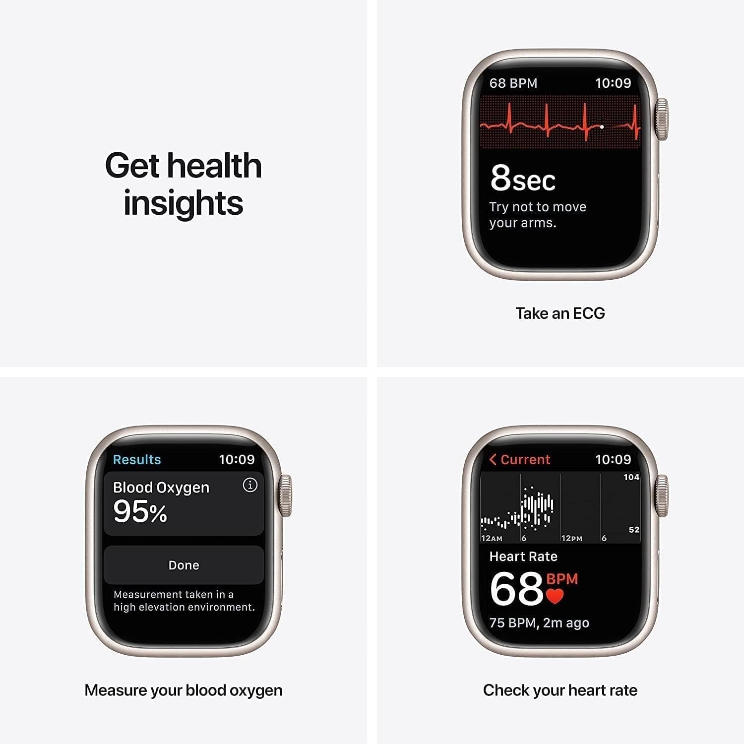 Apple Watch Series 7 (GPS + Cellular, 45MM) Space Black Titanium Case with Black Sport Band (Renewed)
