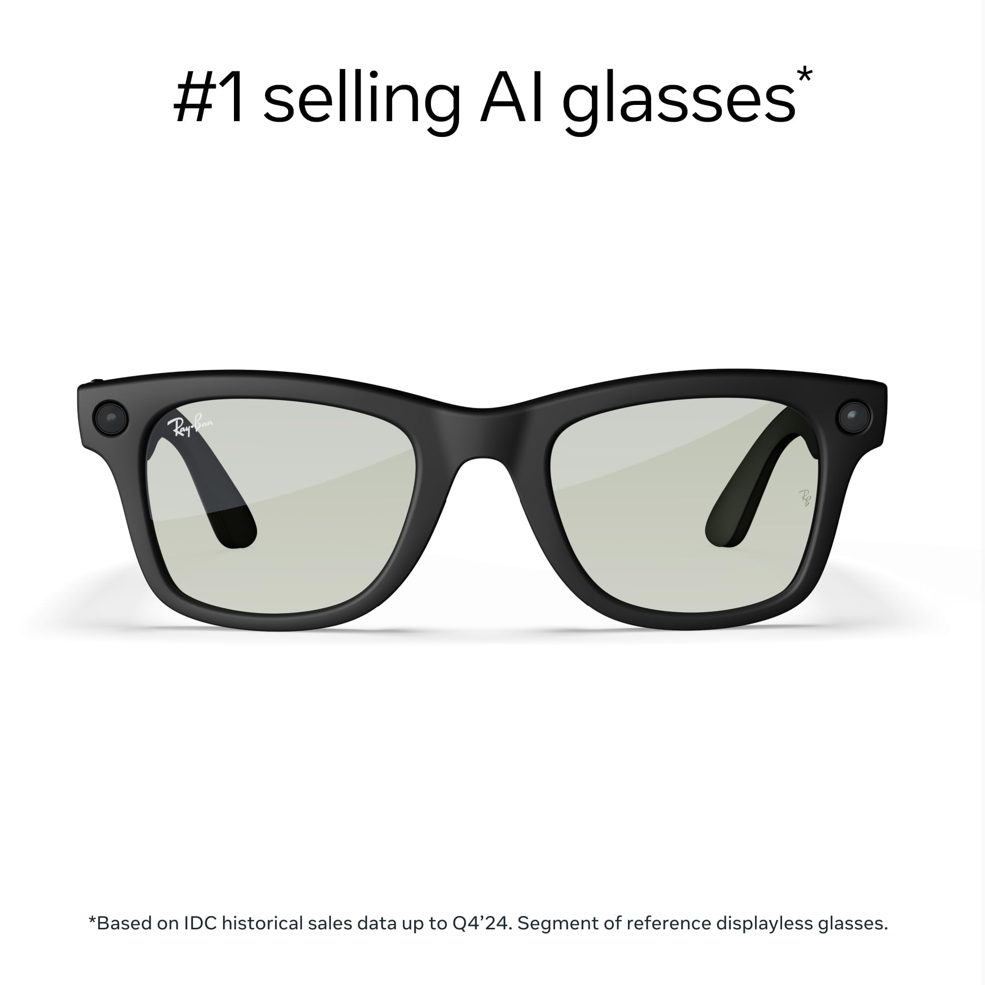 Ray-Ban Meta (Gen 1), Wayfarer, Matte Black | Smart AI Glasses for Men, Women — 12 MP Ultra-Wide Camera, Open-Ear Audio, Video Recording, Bluetooth — Polarized Gradient Graphite Lenses — Sunglasses
