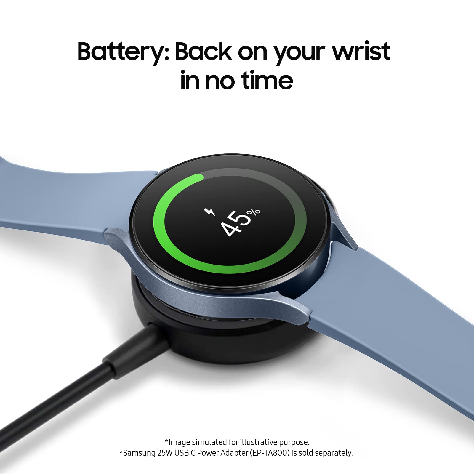 SAMSUNG Galaxy Watch 5 40mm Bluetooth Smartwatch w/Body, Health, Fitness and Sleep Tracker, Sapphire Crystal Glass, Enhanced GPS Tracking, US Version, Silver Bezel w/Purple Band (Renewed)