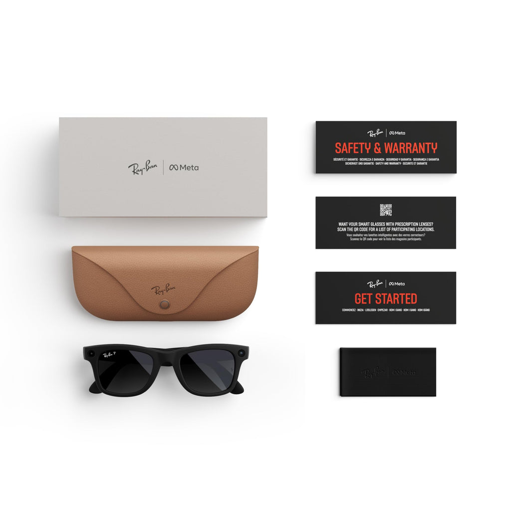 Ray-Ban Meta (Gen 1), Wayfarer, Matte Black | Smart AI Glasses for Men, Women — 12 MP Ultra-Wide Camera, Open-Ear Audio, Video Recording, Bluetooth — Polarized Gradient Graphite Lenses — Sunglasses