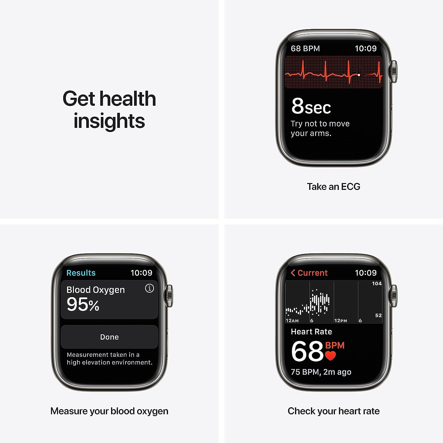 Apple Watch Series 7 (GPS + Cellular, 45MM) Space Black Titanium Case with Black Sport Band (Renewed)