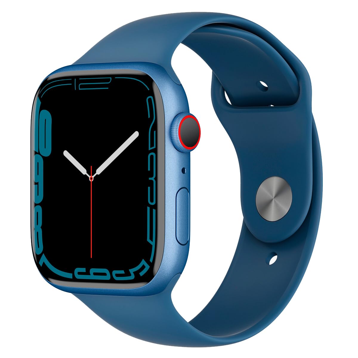 Apple Watch Series 7 (GPS + Cellular, 45MM) Space Black Titanium Case with Black Sport Band (Renewed)