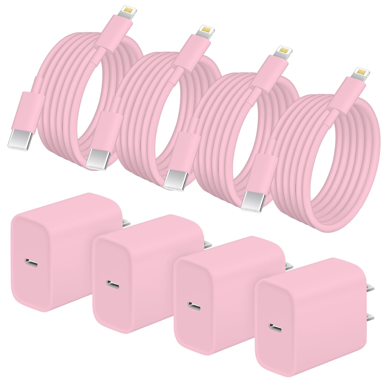 AISNI iPhone Charger Fast Charging 4 Pack 20W PD USB C Charger Block with 6 FT MFi Certified iPhone 14/13 Fast Charging Cable Compatible for iPhone 14/13/12/11 Pro Max/Xs Max/XR/X,iPad-Blue