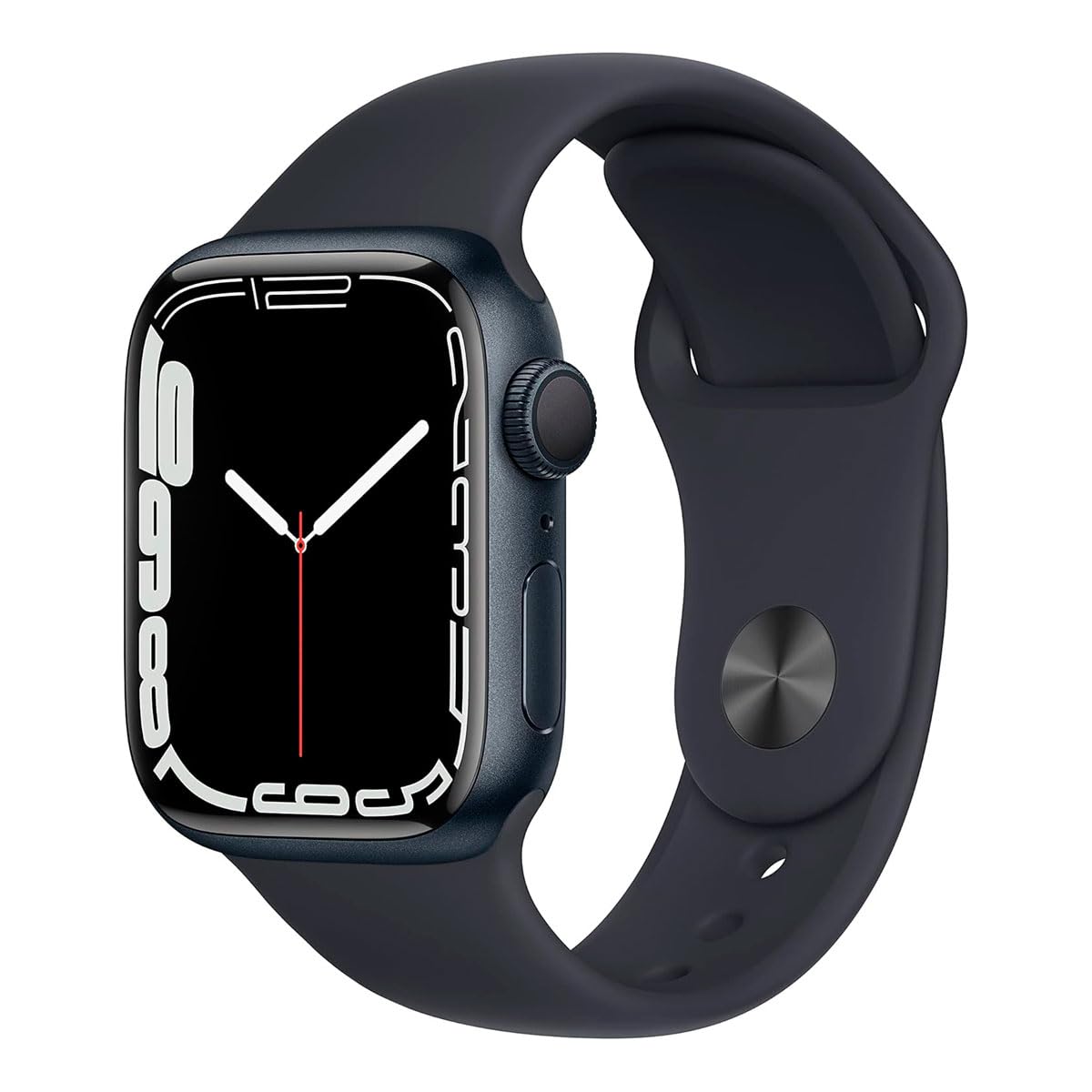 Apple Watch Series 7 (GPS + Cellular, 45MM) Space Black Titanium Case with Black Sport Band (Renewed)