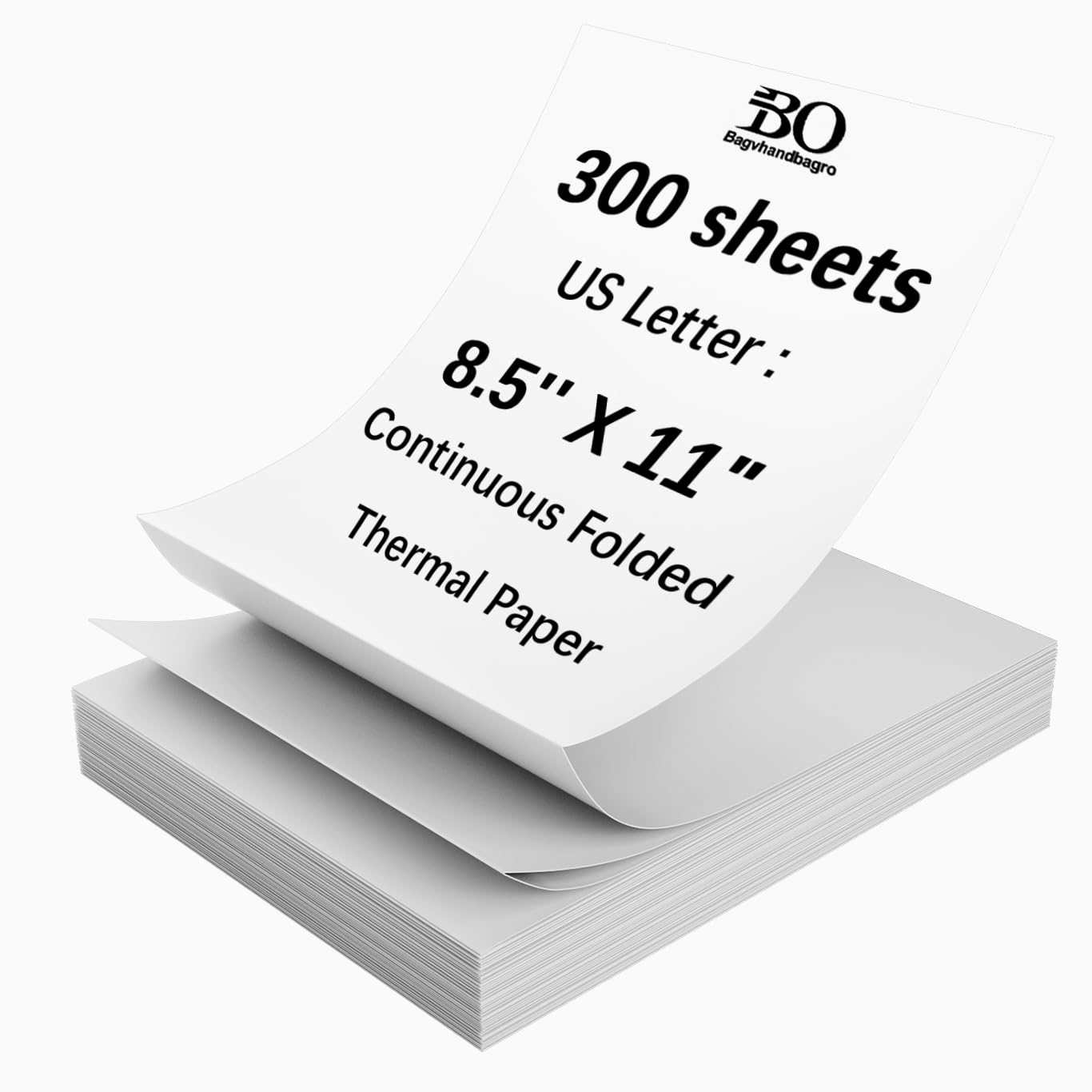 300 Sheets Thermal Printer Paper Continuous Folded 8.5 x 11 Inches US Letter Size Office Paper Products for PD-A4/ M832D/ M08F Portable Printer, Inkless and Wireless Printers, Advanced Value Set.