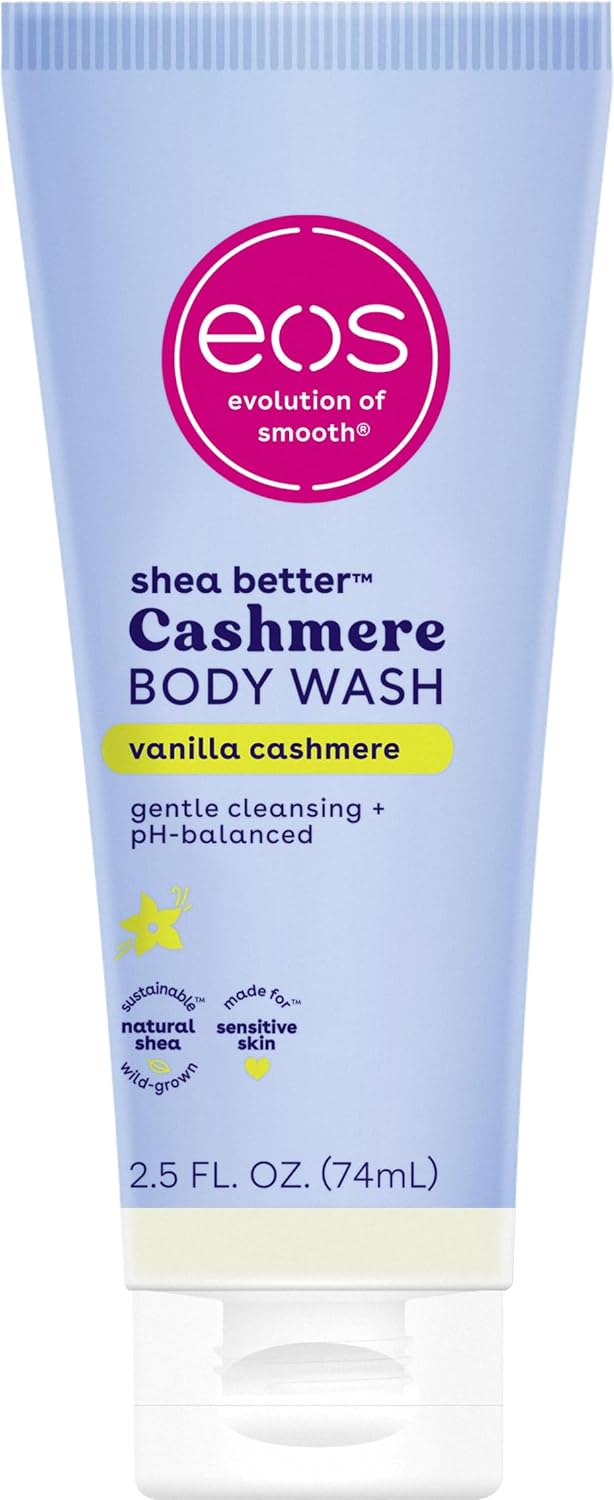 eos Cashmere Body Wash – Jasmine Peach, Moisturizing Body Wash, Creamy Gel Formula, with Shea Butter, Glycerin, Vitamin E, pH Balanced, Sensitive Skin, Vegan, 16 fl oz