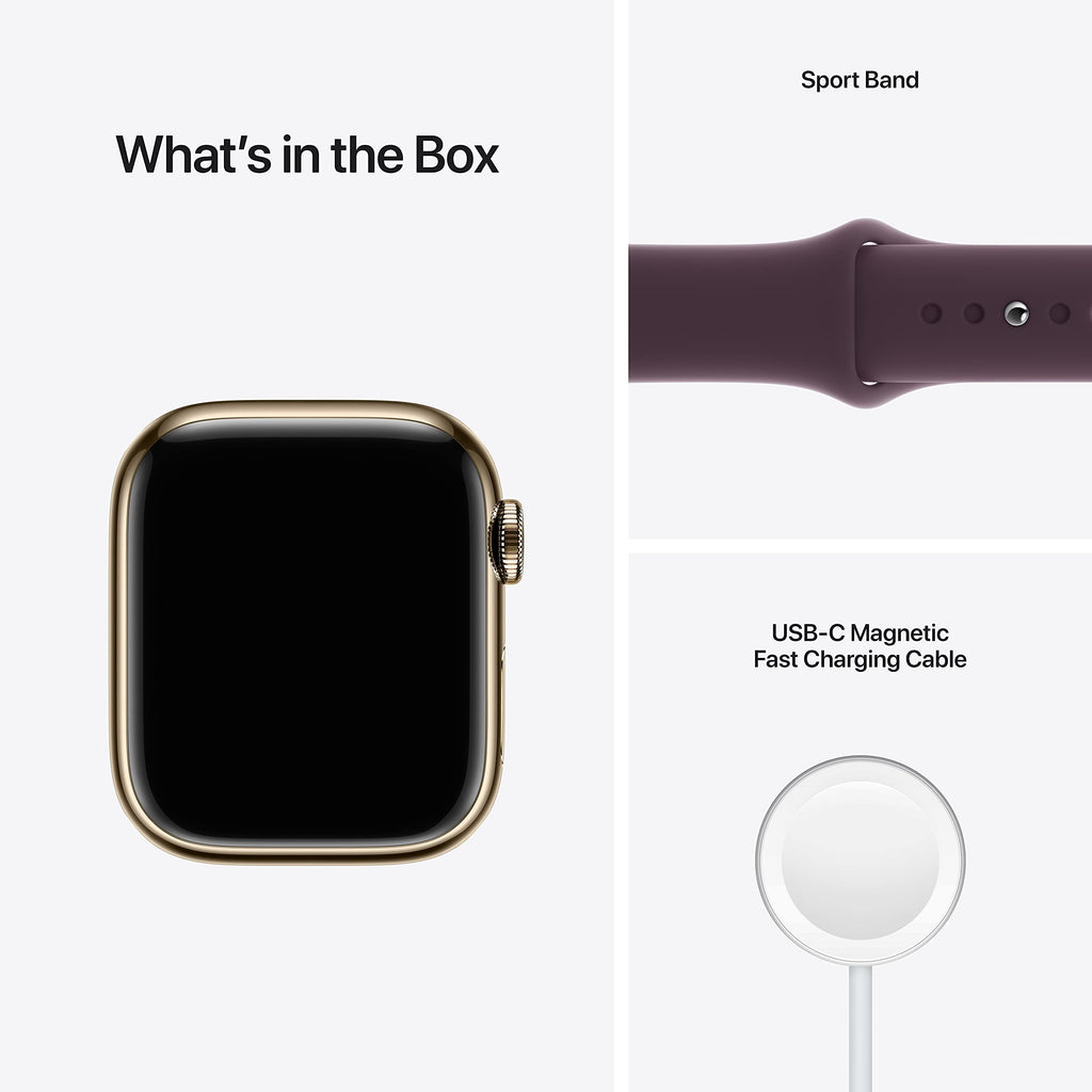 Apple Watch Series 7 (GPS + Cellular, 45MM) Space Black Titanium Case with Black Sport Band (Renewed)