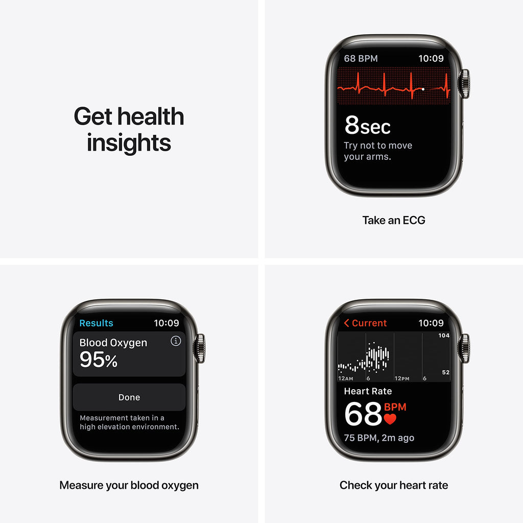 Apple Watch Series 7 (GPS + Cellular, 45MM) Space Black Titanium Case with Black Sport Band (Renewed)