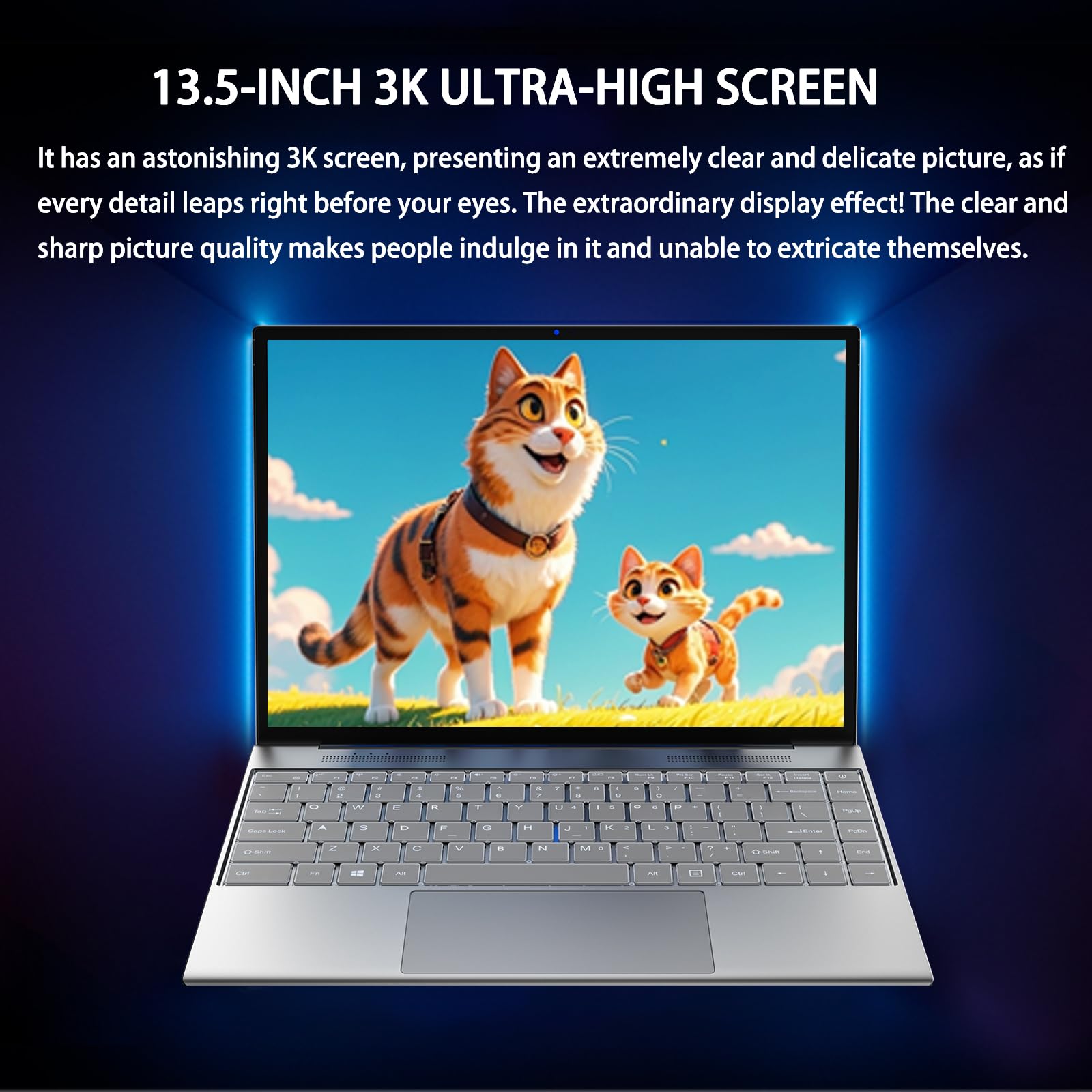 Laptop 16-inch 8GB DDR 256GB SSD portable laptop computer, expandable to 1TB, AMD A9-9400 Radeon R5 CPU up to 3.2 GHz, 9000mAh battery, Numeric Keypad, USB 3.0, dual-band WiFi, webcam, slim laptops
