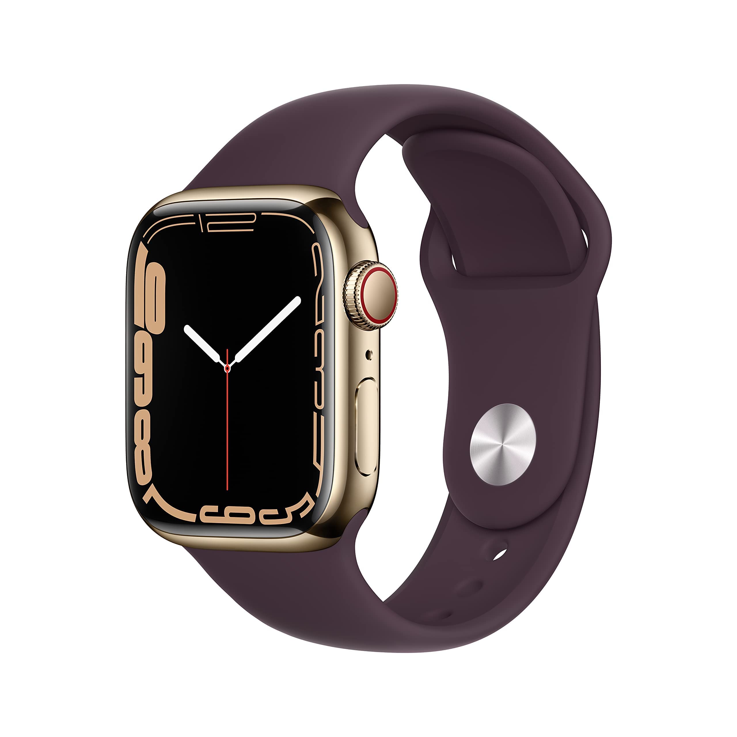 Apple Watch Series 7 (GPS + Cellular, 45MM) Space Black Titanium Case with Black Sport Band (Renewed)