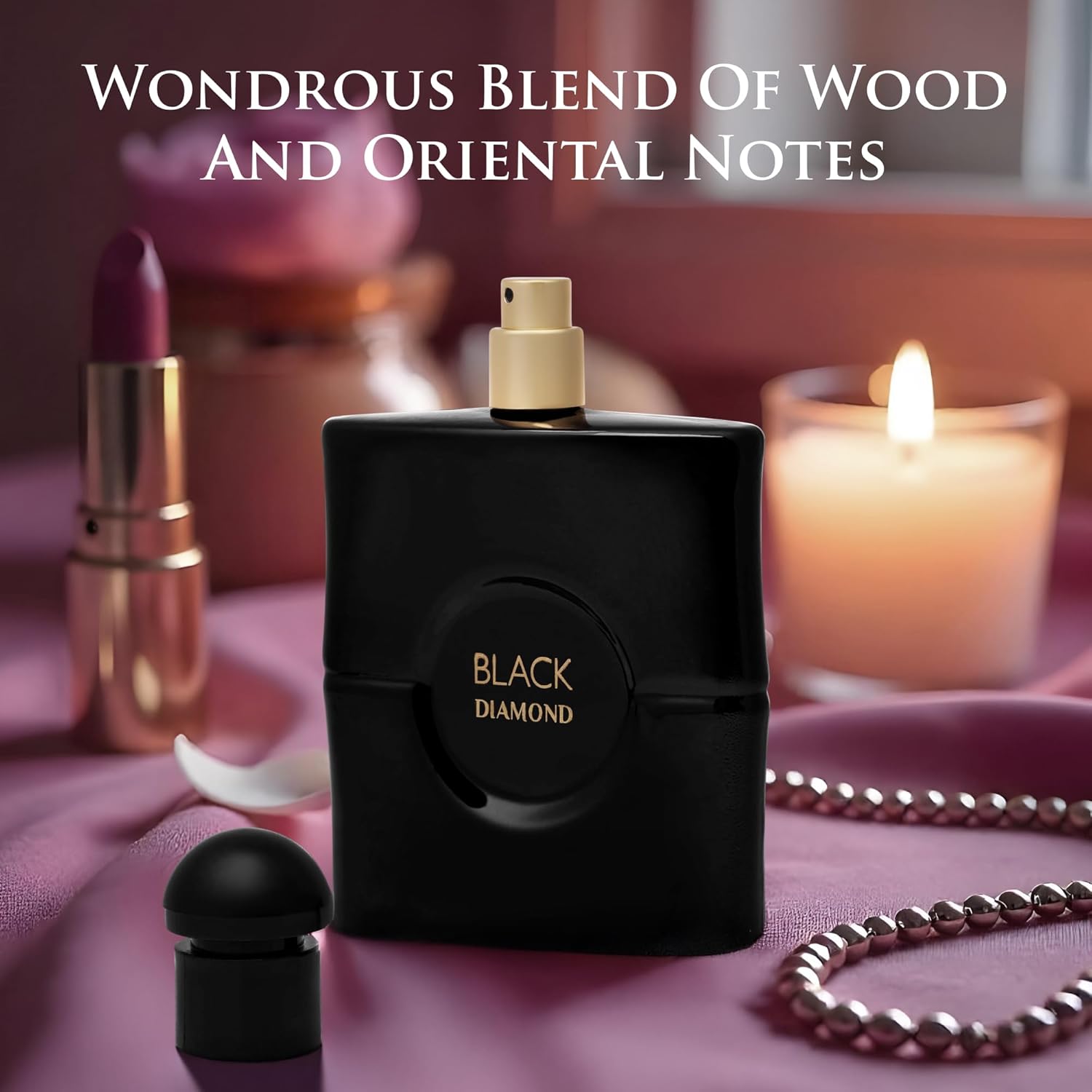 Black Diamond for Women Eau De Parfume- Top Notes of Pink Pepper & Orange Blossom - Base Scents of Warm Vanilla, Patchouli, Cashmere Wood & Cedar - Natural & Paraben Free - Elegant 100ml Bottle