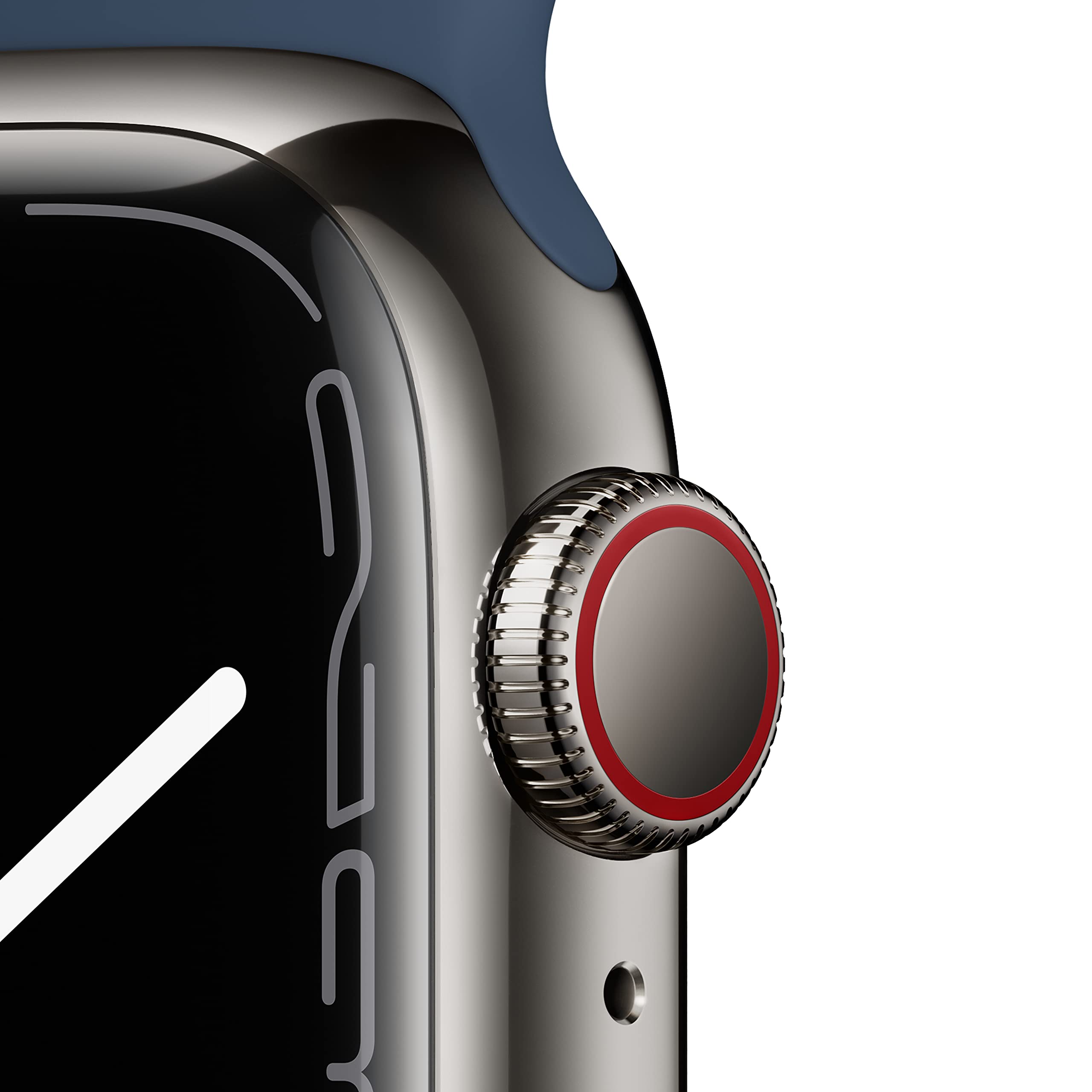 Apple Watch Series 7 (GPS + Cellular, 45MM) Space Black Titanium Case with Black Sport Band (Renewed)