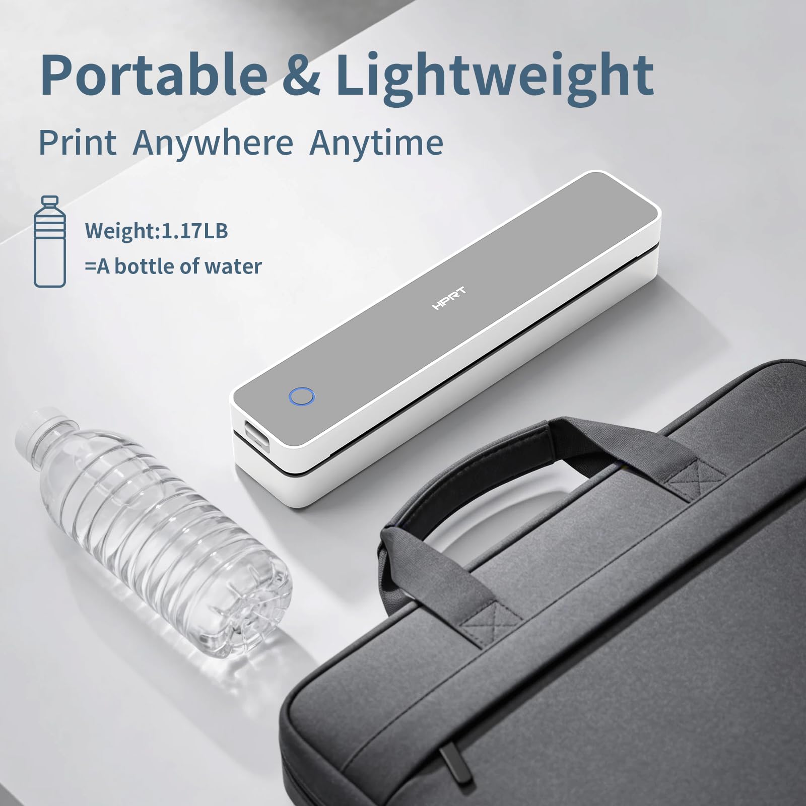 HPRT Inkless Portable Printer Wireless for Travel,Thermal Printer Supports 8.5" x 11" US Letter&A4&A5,Compatible with iOS,Android, Laptop, MT620,203 DPI,Black