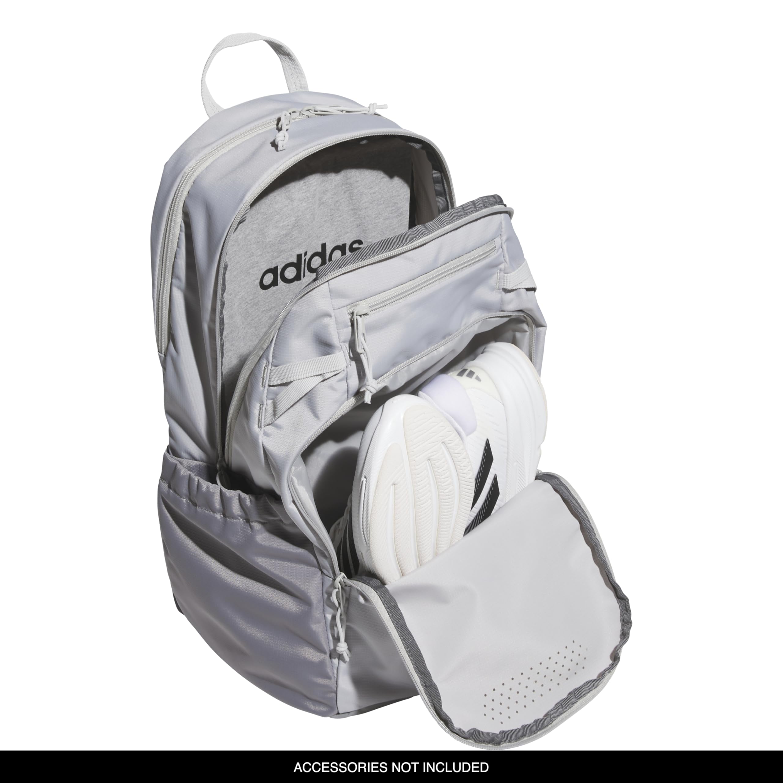 adidas Defender 5 Backpack for Sports, Gym, School and Travel, 33L, White/Gold Metallic/Black, OSFA