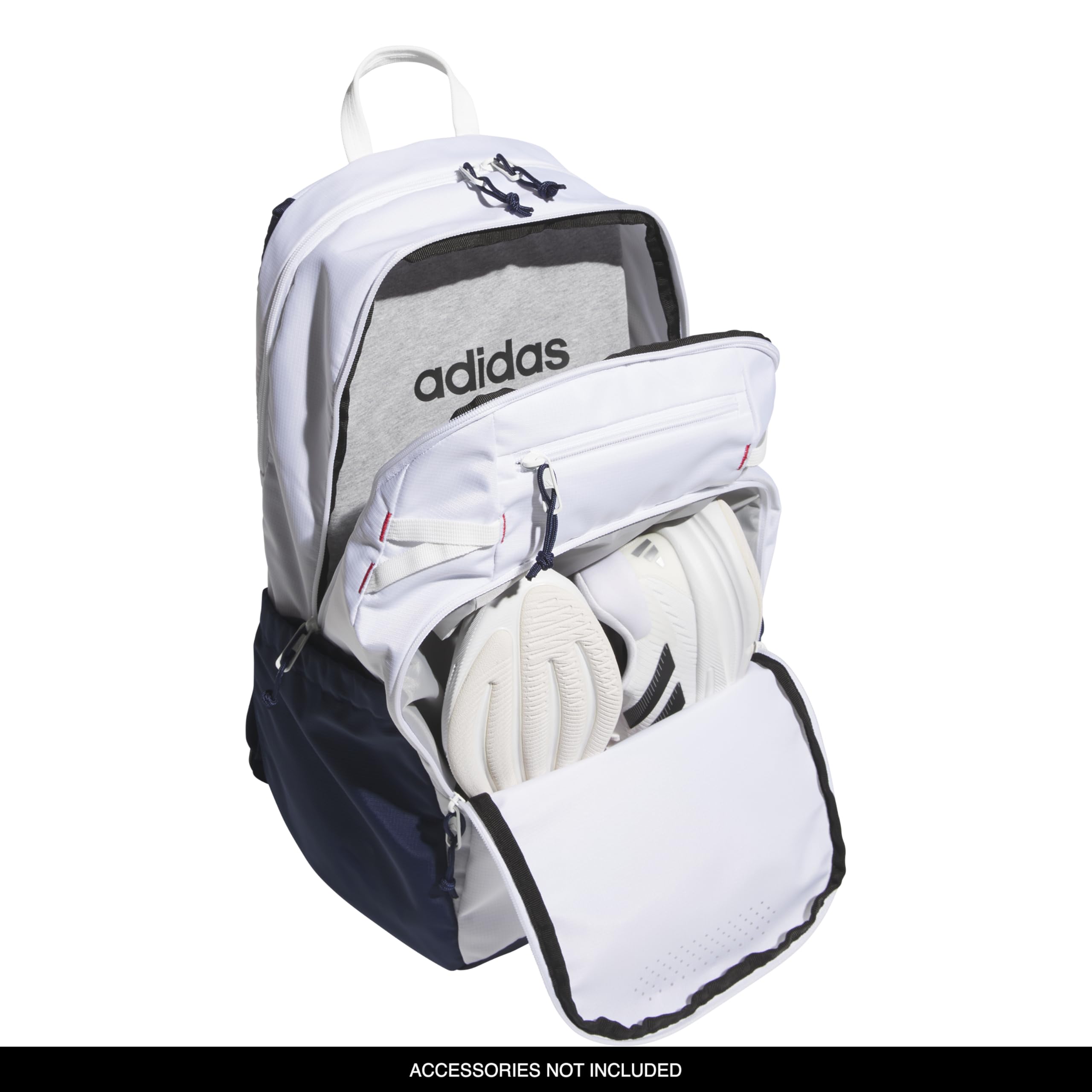 adidas Defender 5 Backpack for Sports, Gym, School and Travel, 33L, White/Gold Metallic/Black, OSFA
