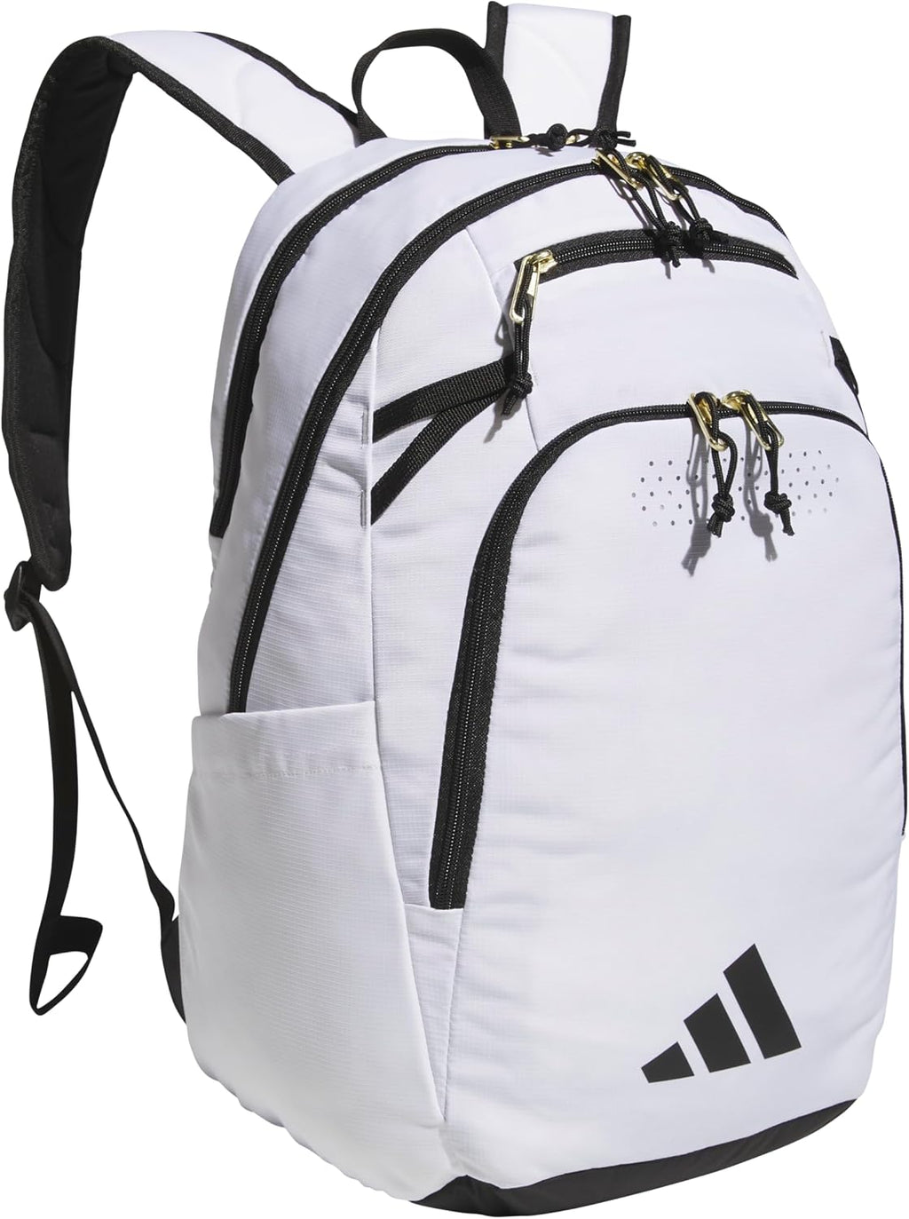 adidas Defender 5 Backpack for Sports, Gym, School and Travel, 33L, White/Gold Metallic/Black, OSFA