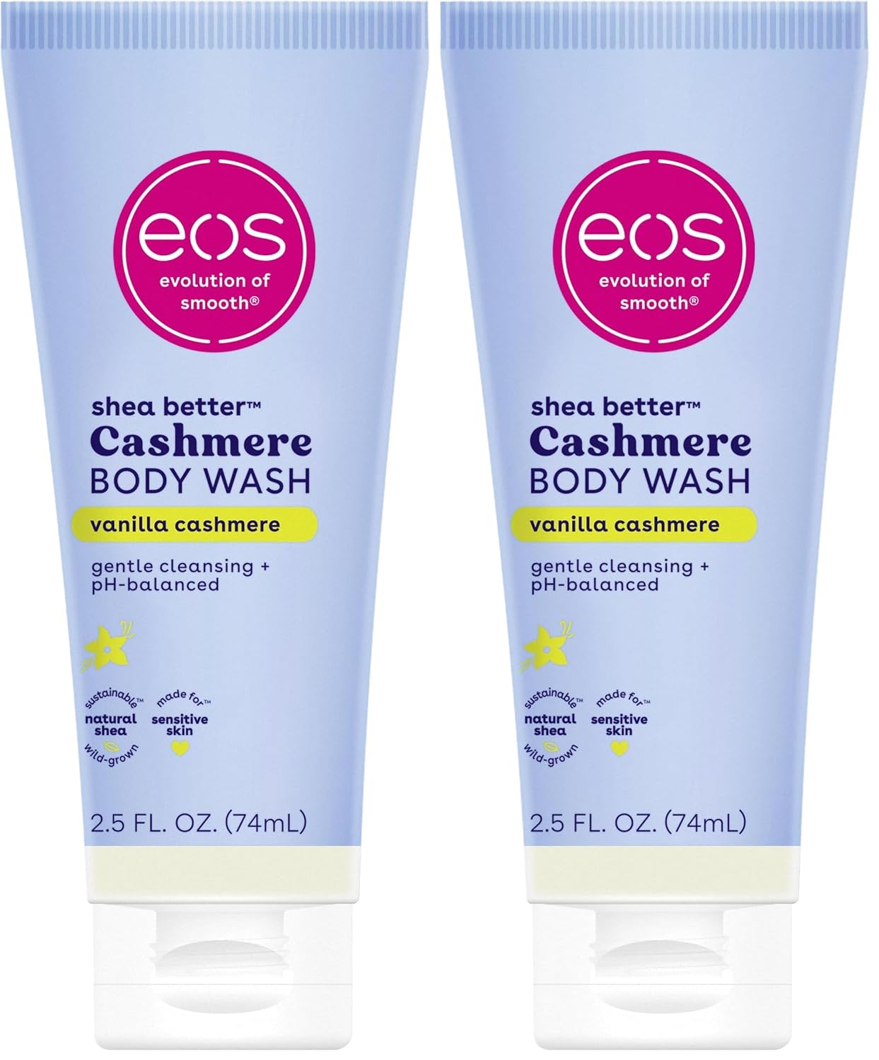 eos Cashmere Body Wash – Jasmine Peach, Moisturizing Body Wash, Creamy Gel Formula, with Shea Butter, Glycerin, Vitamin E, pH Balanced, Sensitive Skin, Vegan, 16 fl oz