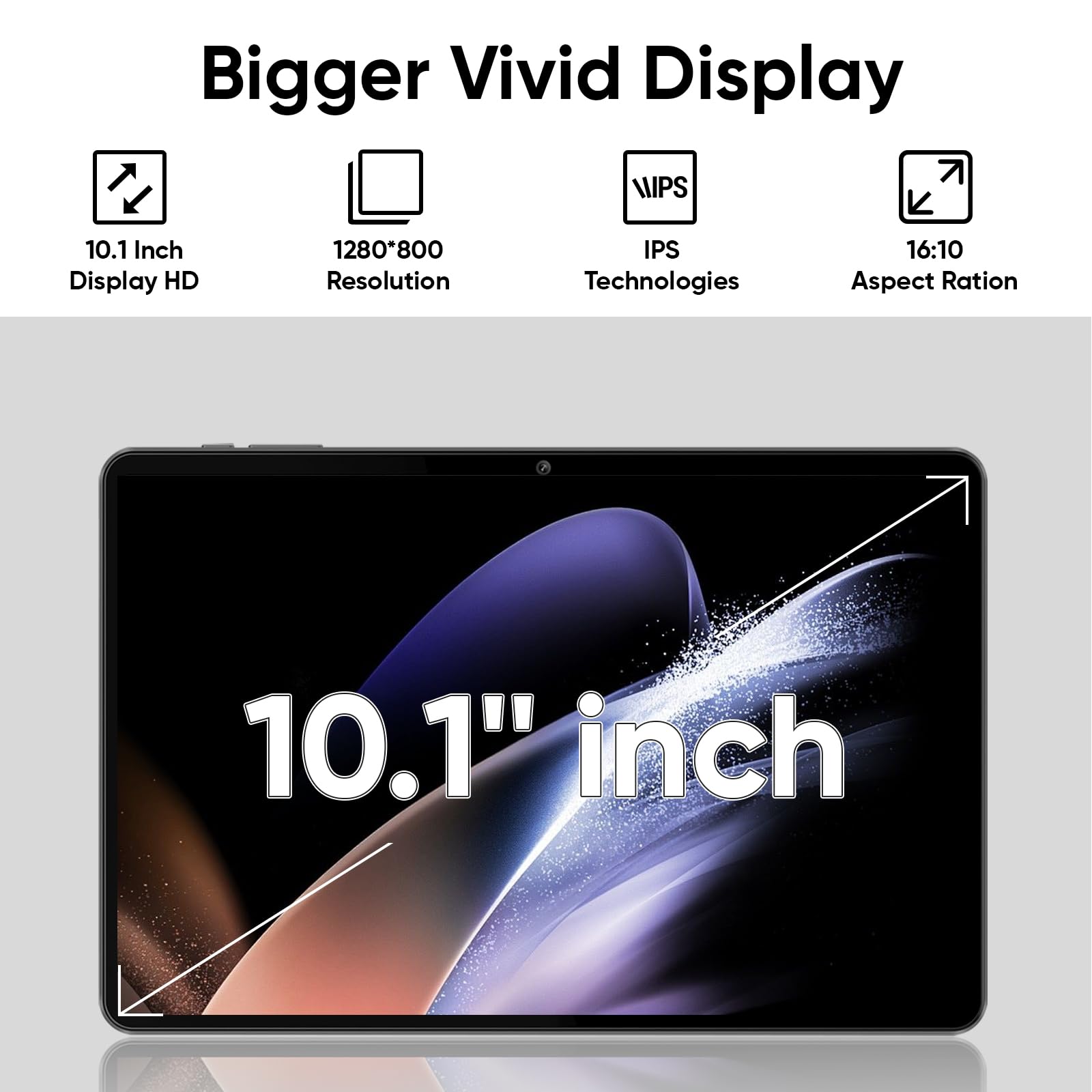 aiprotablet Tablet 10 inch Android 15 Tablets, 12GB RAM 64GB ROM 1TB Expand, Quad-Core Processor, 1280x800 LCD Touch Screen, WiFi 5, Dual Camera, BT5.0, 6000mAh Battery (Blue)