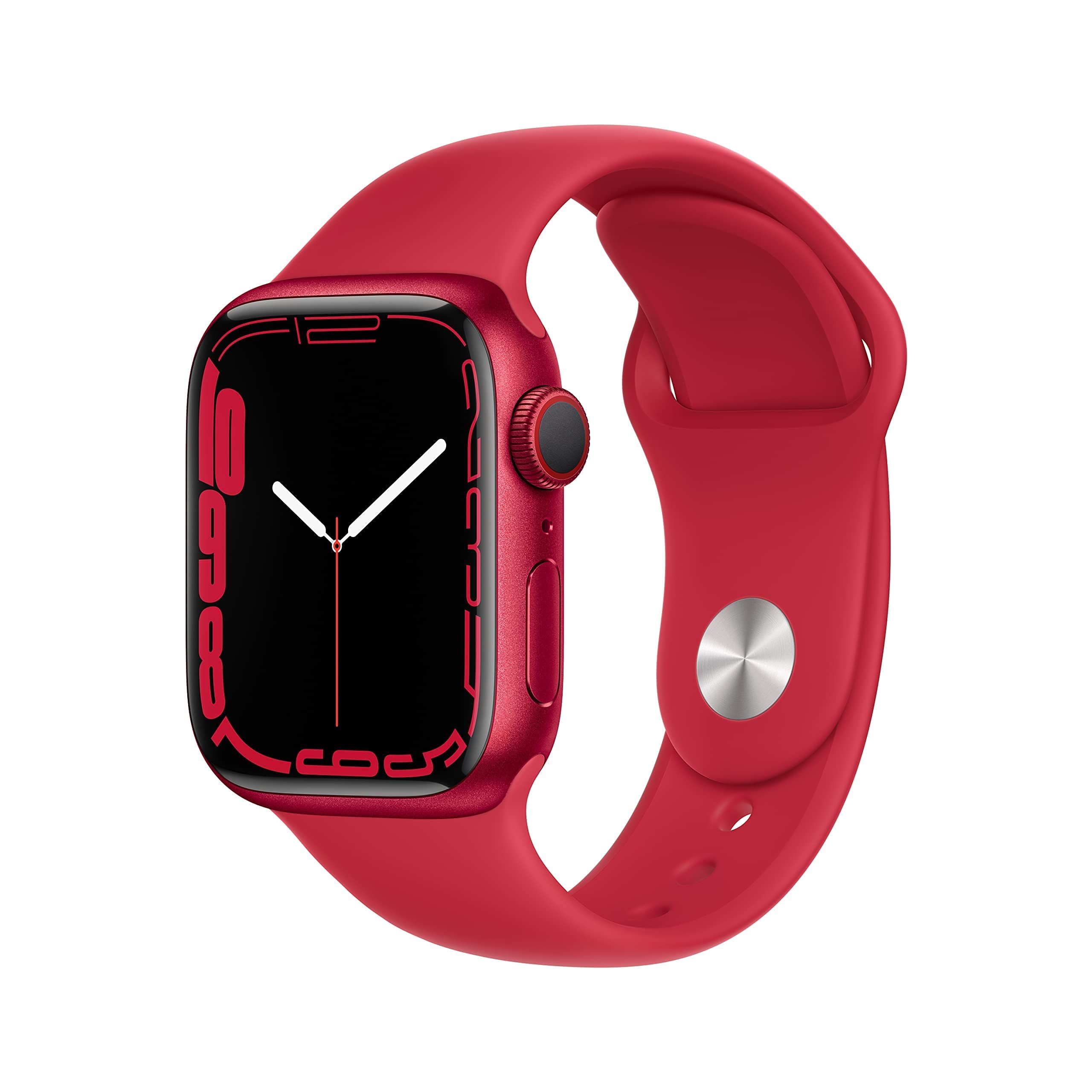 Apple Watch Series 7 (GPS + Cellular, 45MM) Space Black Titanium Case with Black Sport Band (Renewed)