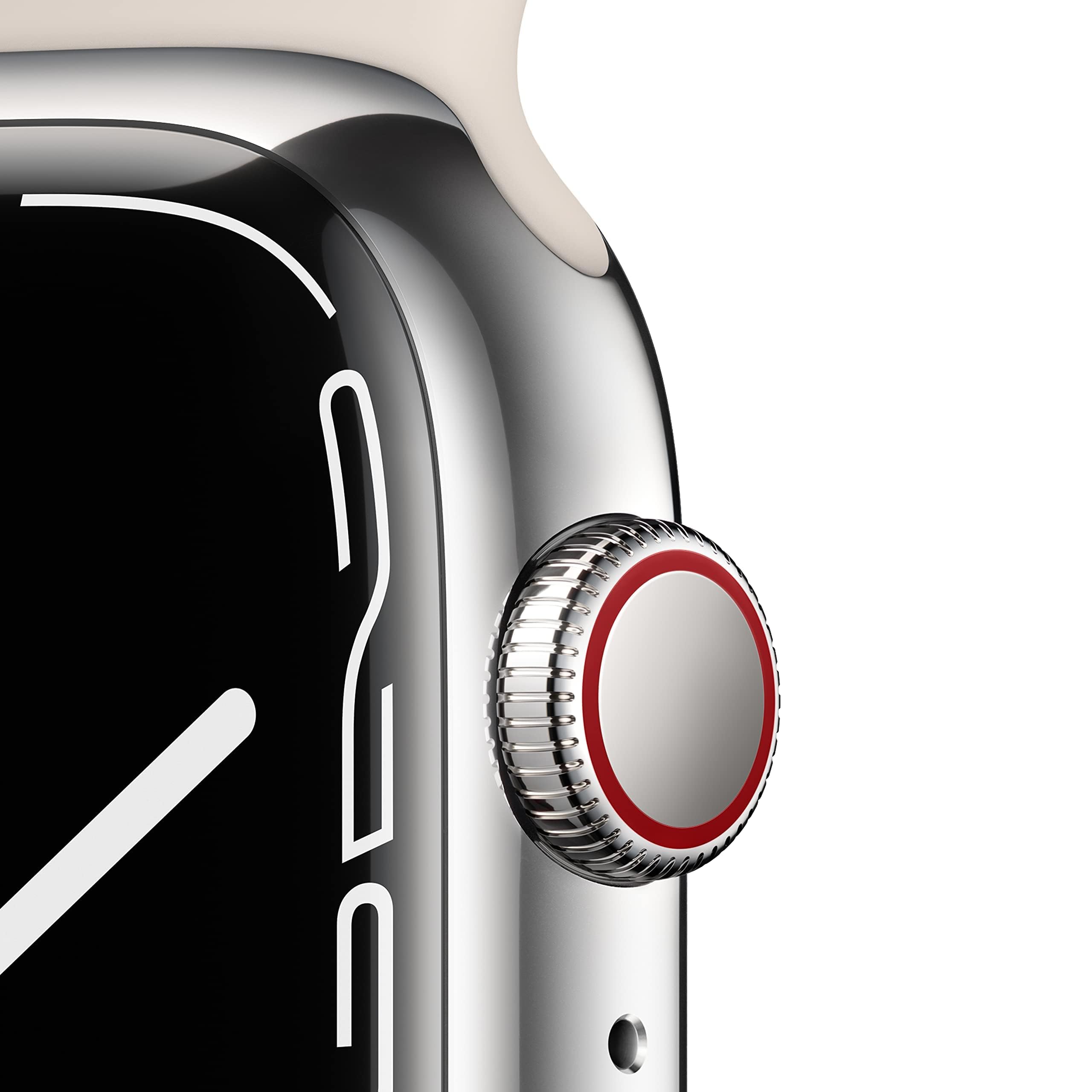 Apple Watch Series 7 (GPS + Cellular, 45MM) Space Black Titanium Case with Black Sport Band (Renewed)