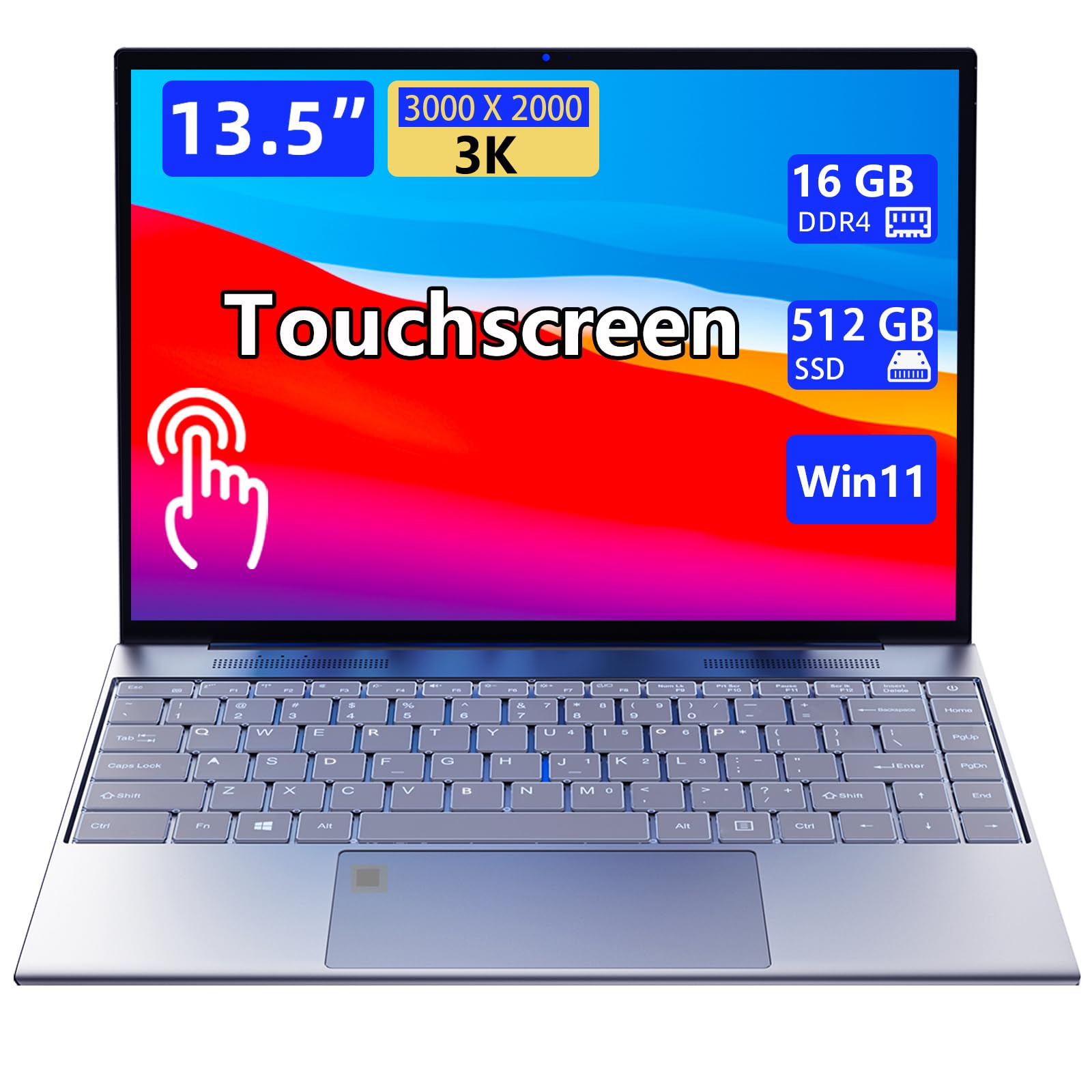 Laptop 16-inch 8GB DDR 256GB SSD portable laptop computer, expandable to 1TB, AMD A9-9400 Radeon R5 CPU up to 3.2 GHz, 9000mAh battery, Numeric Keypad, USB 3.0, dual-band WiFi, webcam, slim laptops