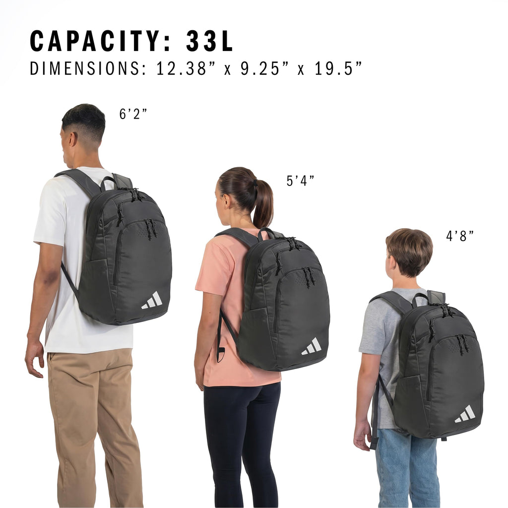 adidas Defender 5 Backpack for Sports, Gym, School and Travel, 33L, White/Gold Metallic/Black, OSFA