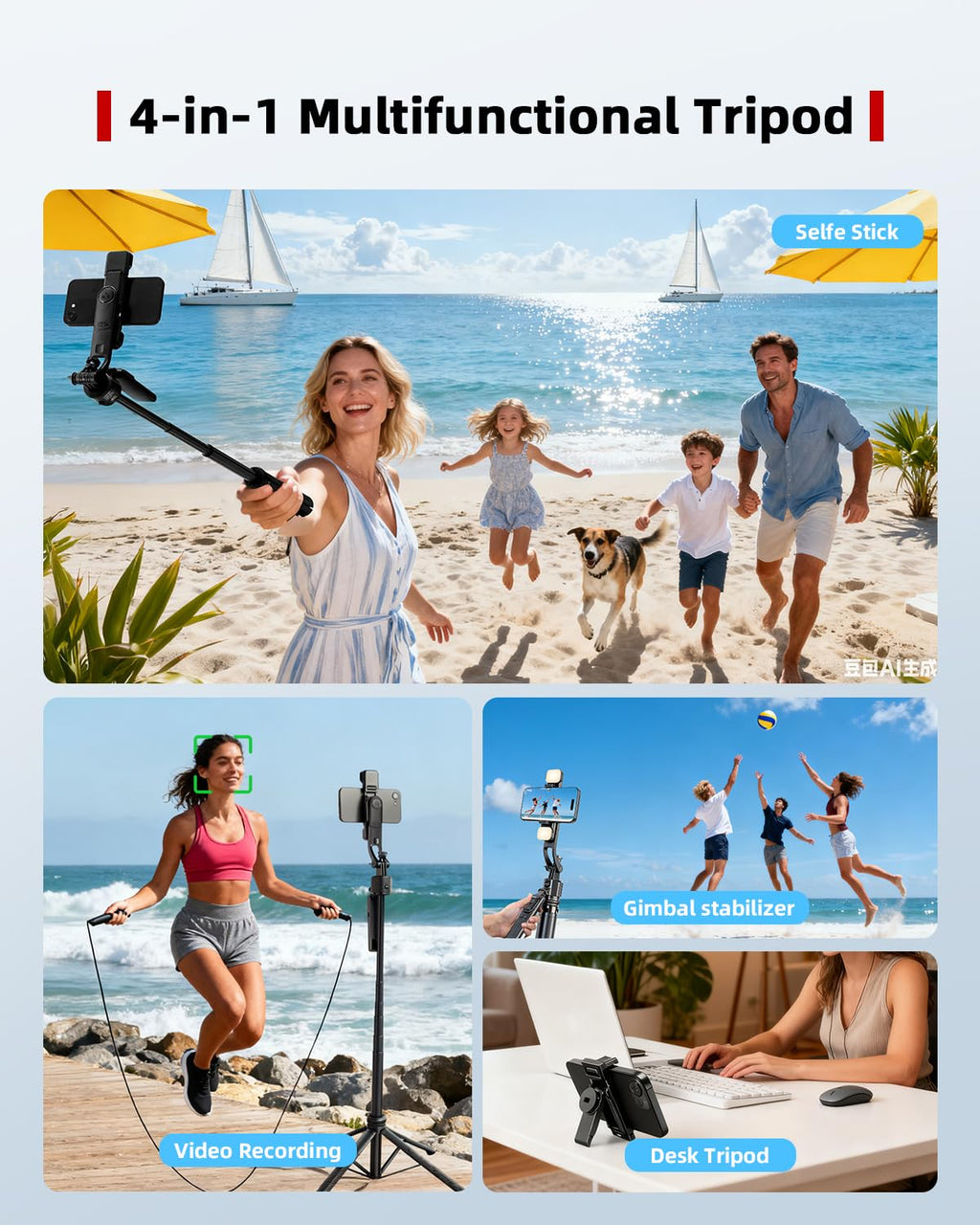 Auto Face Tracking Selfie Stick Tripod for iPhone with Light 360 Rotation that Follows Your Movement 70.9" Camera Tripod Stand with Remote for Content Creator Vlog Live Stream Video Recording
