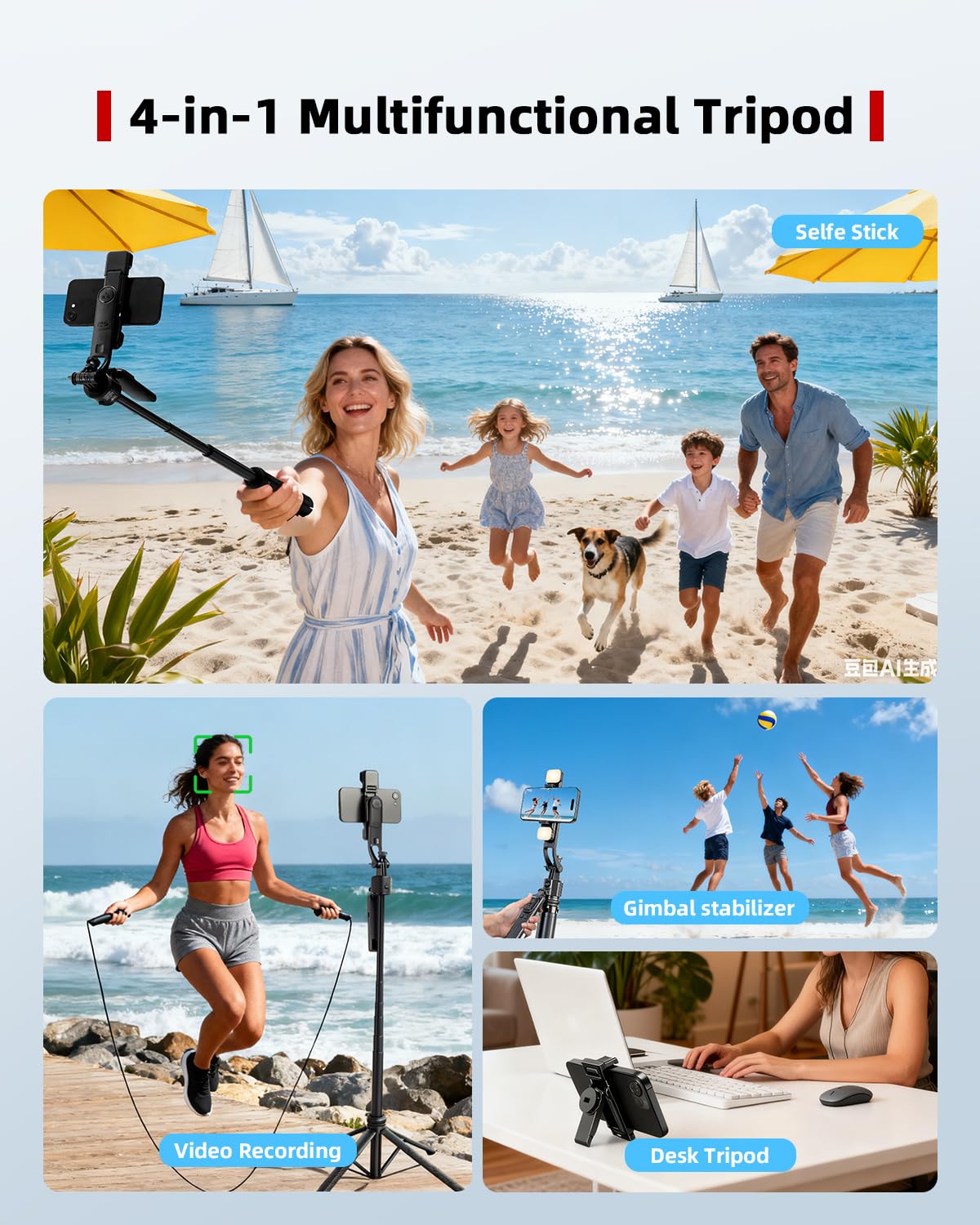 Auto Face Tracking Selfie Stick Tripod for iPhone with Light 360 Rotation that Follows Your Movement 70.9" Camera Tripod Stand with Remote for Content Creator Vlog Live Stream Video Recording
