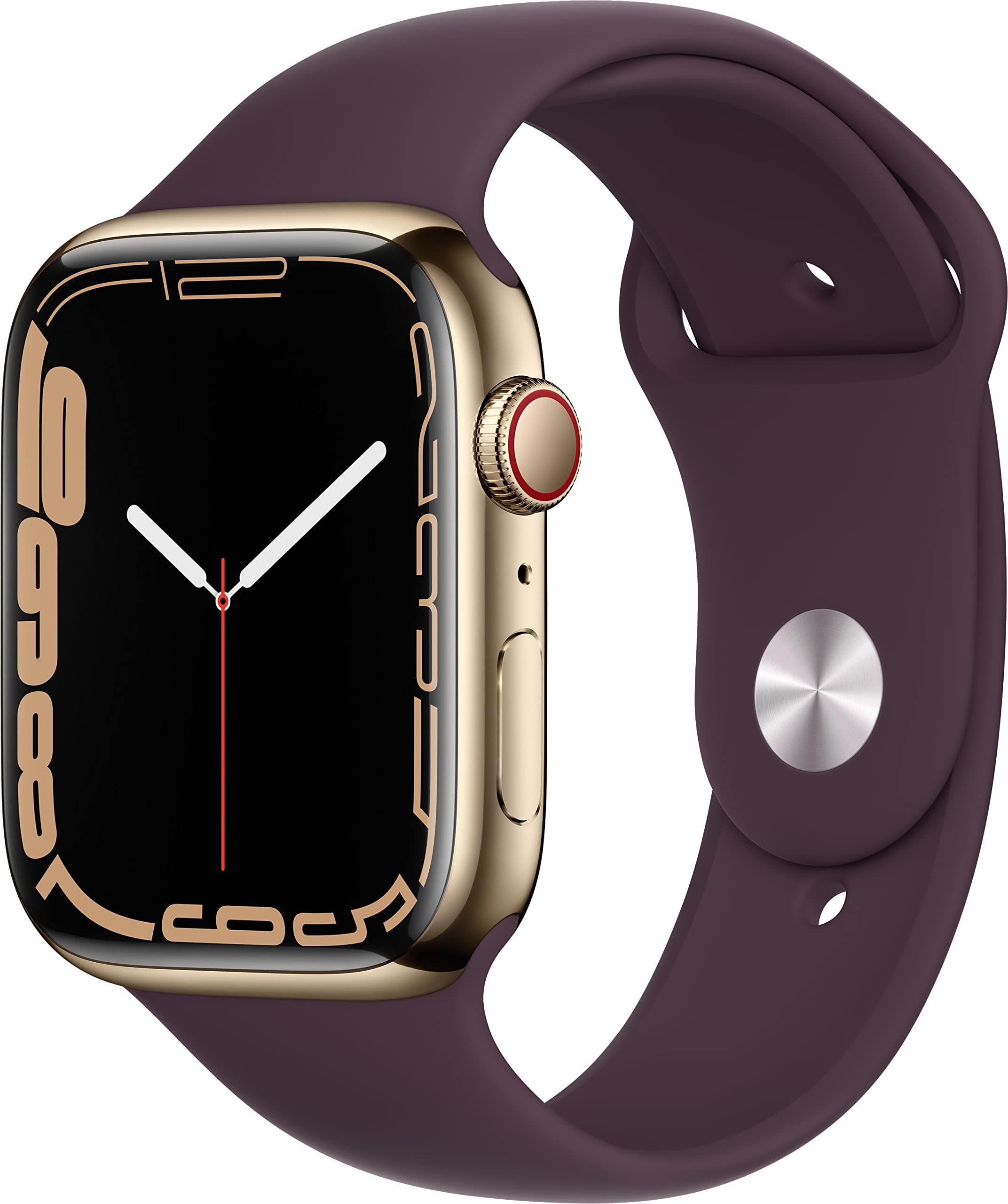 Apple Watch Series 7 (GPS + Cellular, 45MM) Space Black Titanium Case with Black Sport Band (Renewed)