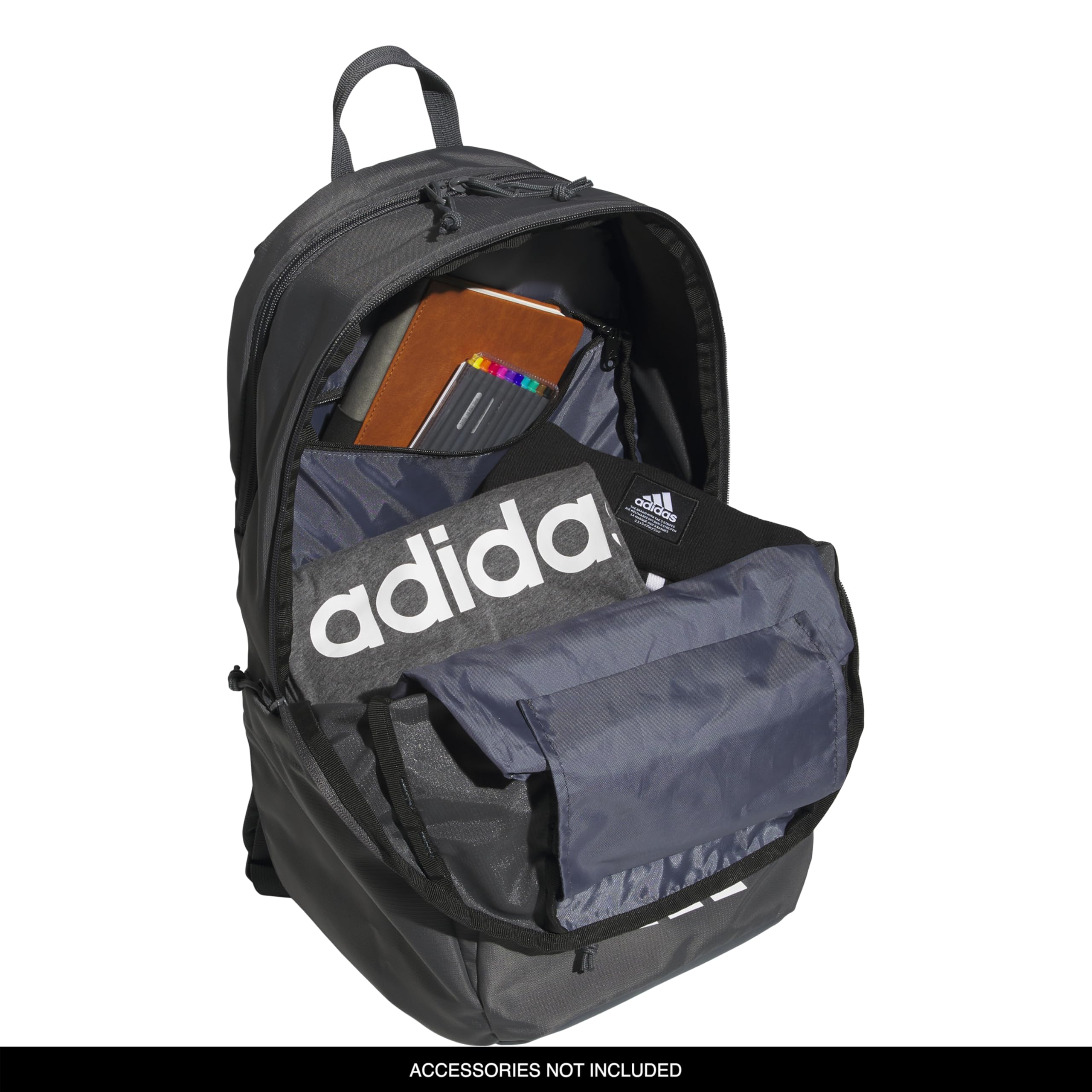 adidas Defender 5 Backpack for Sports, Gym, School and Travel, 33L, White/Gold Metallic/Black, OSFA
