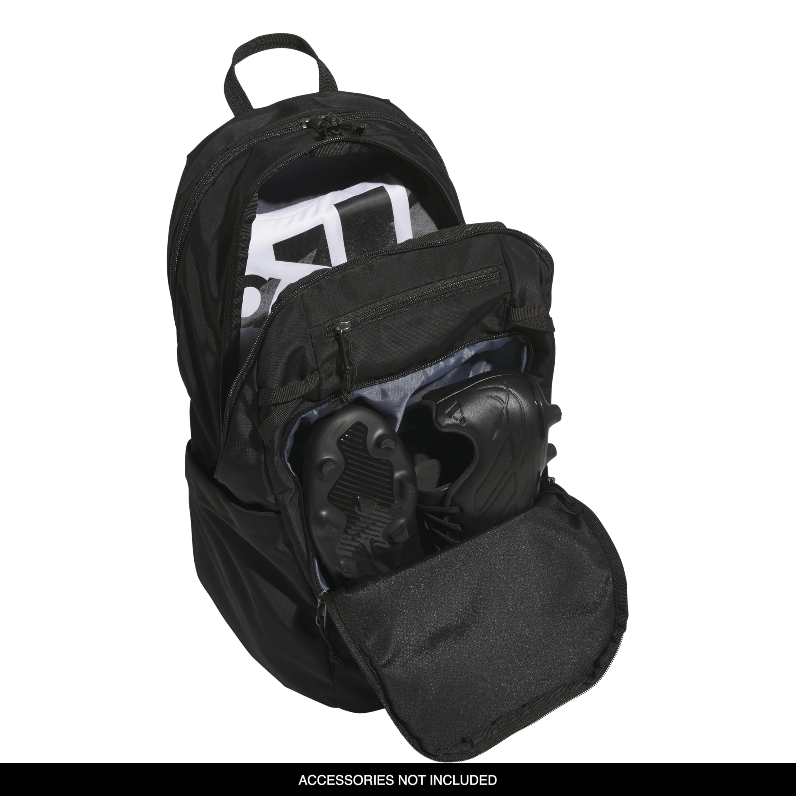 adidas Defender 5 Backpack for Sports, Gym, School and Travel, 33L, White/Gold Metallic/Black, OSFA