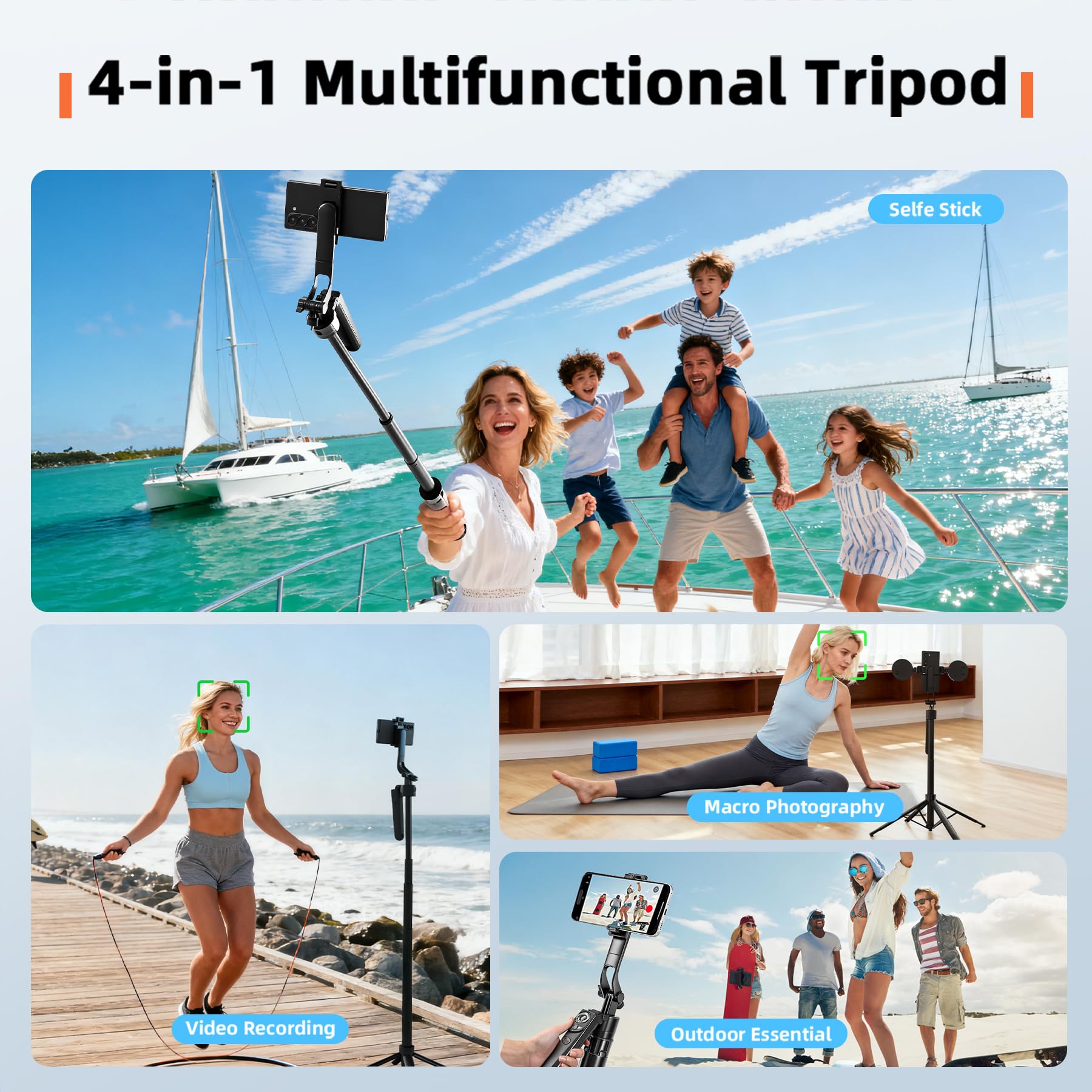 Auto Face Tracking Selfie Stick Tripod for iPhone with Light 360 Rotation that Follows Your Movement 70.9" Camera Tripod Stand with Remote for Content Creator Vlog Live Stream Video Recording