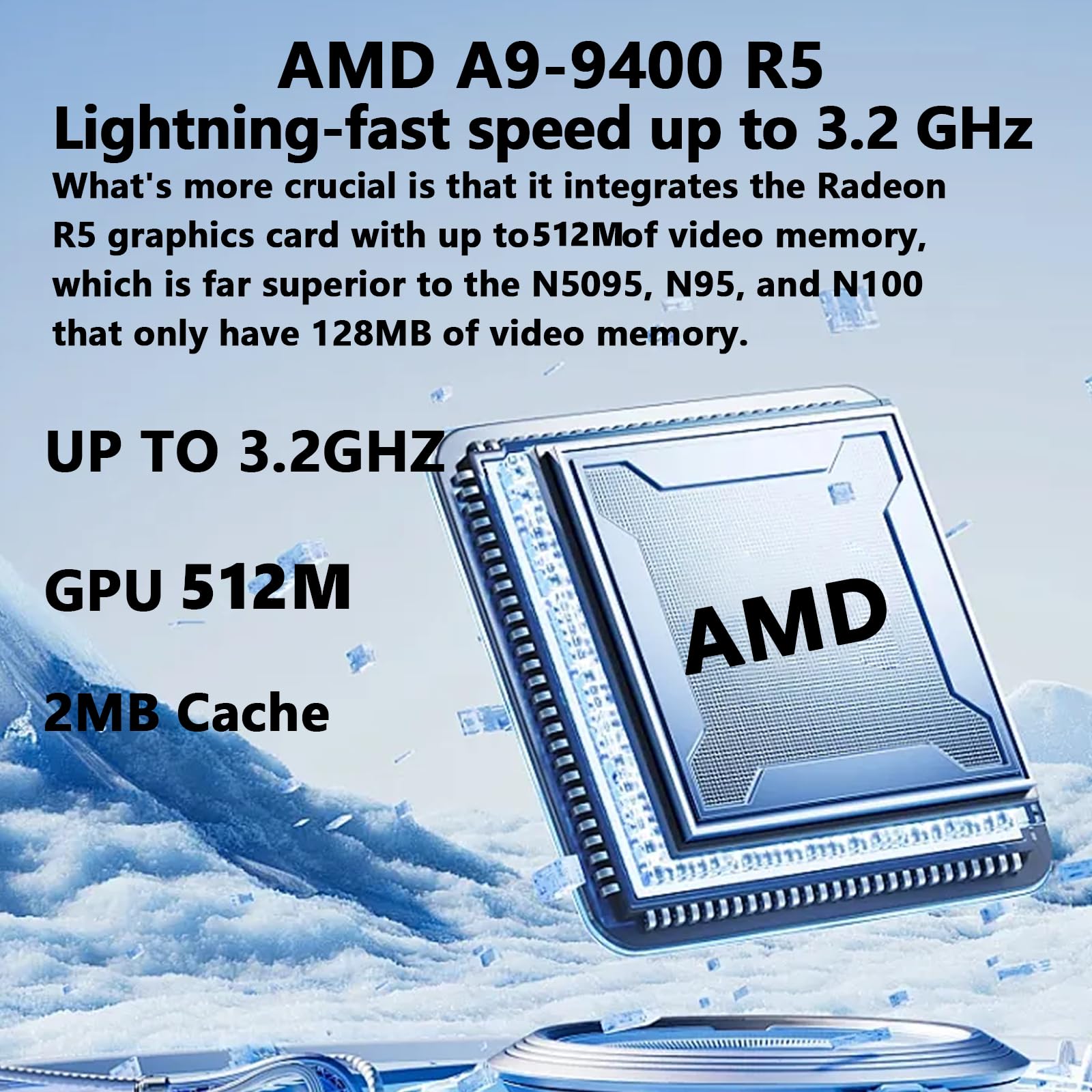 Laptop 16-inch 8GB DDR 256GB SSD portable laptop computer, expandable to 1TB, AMD A9-9400 Radeon R5 CPU up to 3.2 GHz, 9000mAh battery, Numeric Keypad, USB 3.0, dual-band WiFi, webcam, slim laptops