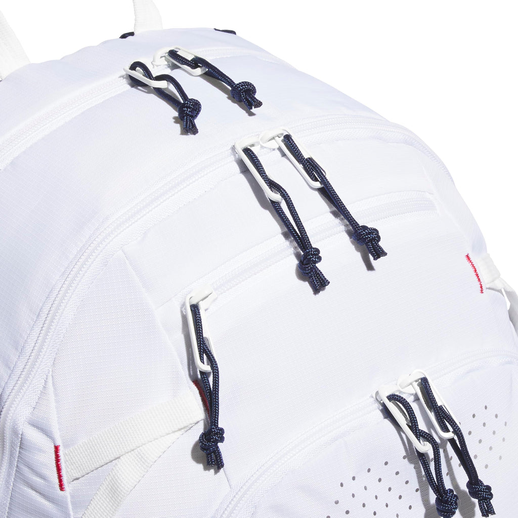 adidas Defender 5 Backpack for Sports, Gym, School and Travel, 33L, White/Gold Metallic/Black, OSFA