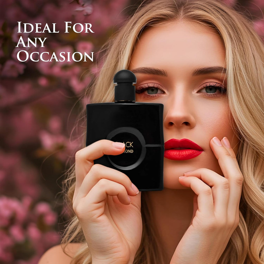 Black Diamond for Women Eau De Parfume- Top Notes of Pink Pepper & Orange Blossom - Base Scents of Warm Vanilla, Patchouli, Cashmere Wood & Cedar - Natural & Paraben Free - Elegant 100ml Bottle